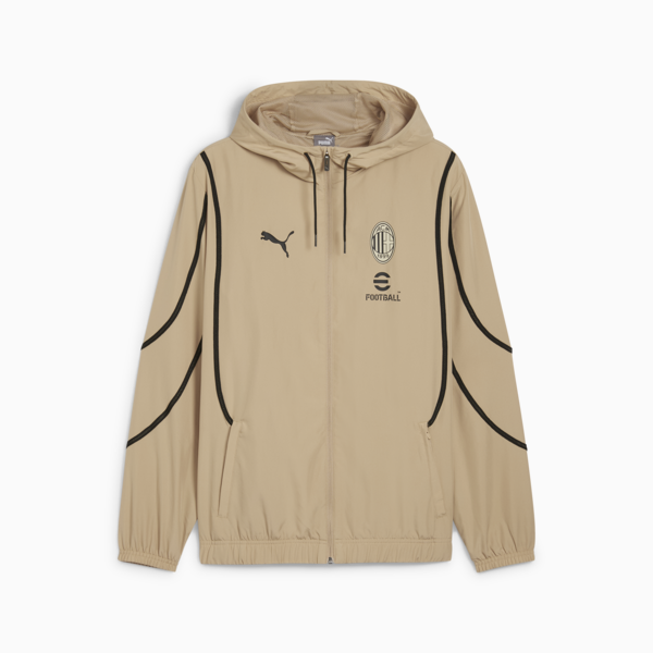 AC Milan Pre-match Woven Jacket Men, Prairie Tan-PUMA Black, large-ZAF