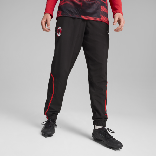 AC Milan Pre-match Woven Pants Men, PUMA Black-For All Time Red, large-ZAF