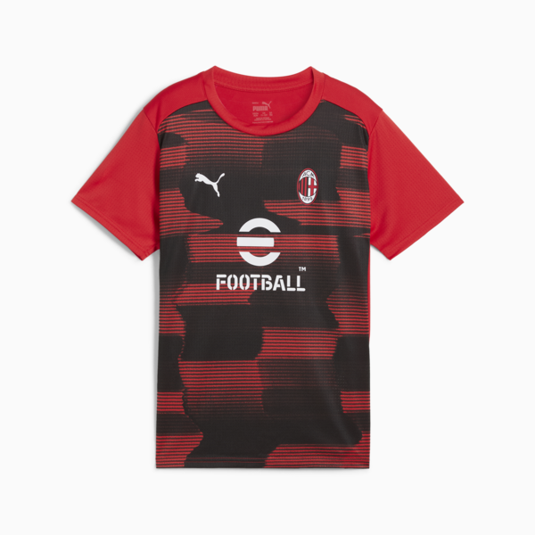 AC Milan Pre-match Short Sleeve Jersey Youth, For All Time Red-PUMA Black, large-MEX