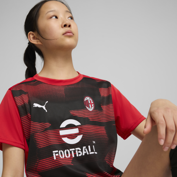 AC Milan Pre-match Short Sleeve Jersey Youth, For All Time Red-PUMA Black, large-MEX