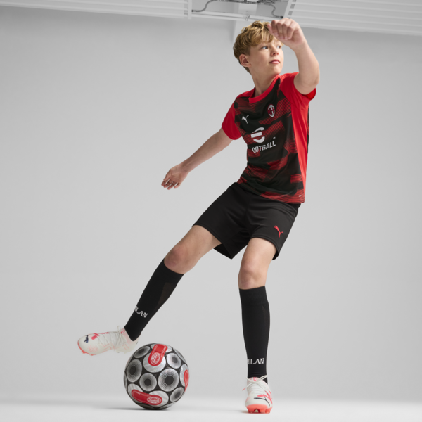AC Milan Pre-match Short Sleeve Jersey Youth, For All Time Red-PUMA Black, large-MEX
