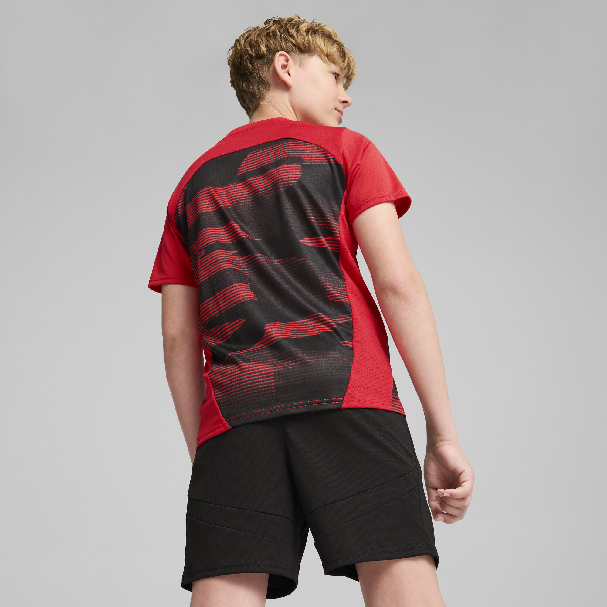 Puma AC Milan Pre-match Short Sleeve Jersey Youth, Red, Size 5-6Y, Clothing