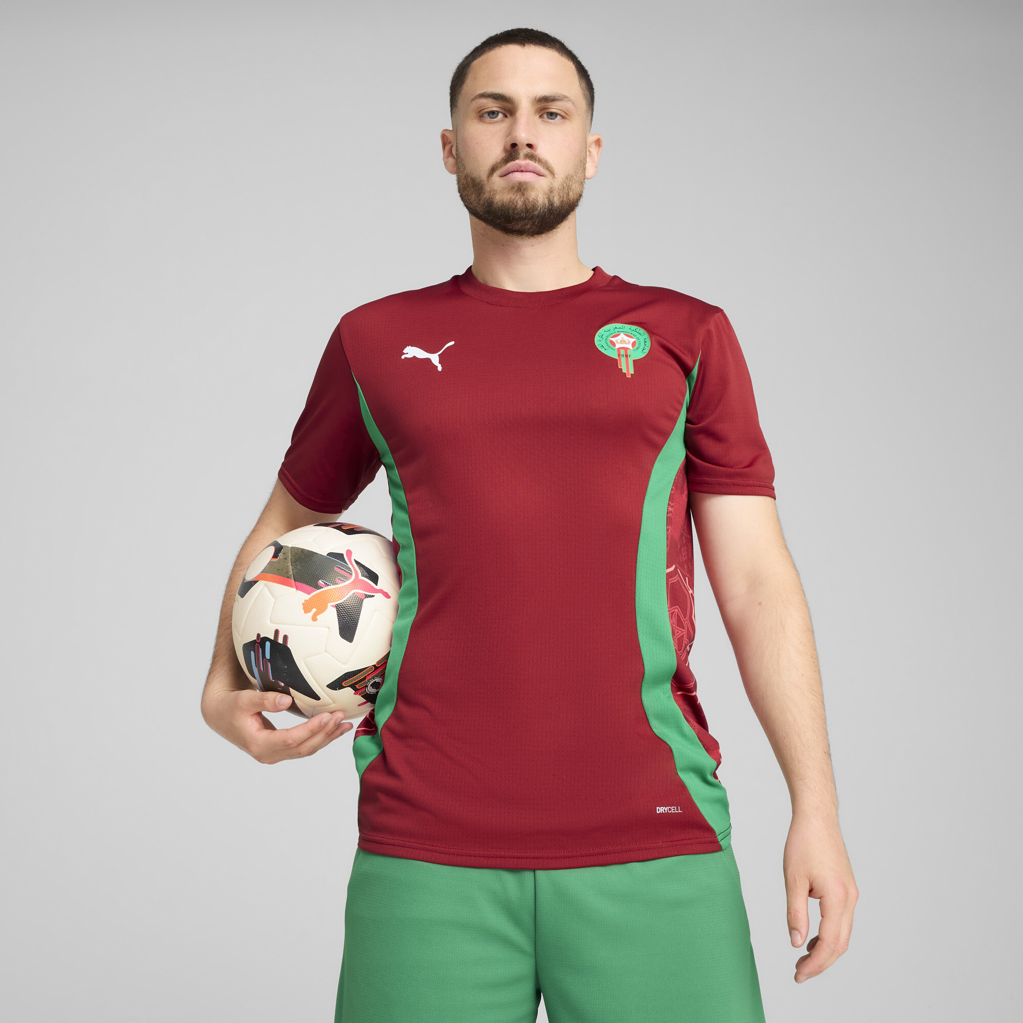 Puma Marokko Aufwärmtrikot Herren | Mit Print | Intense Red/Archive Green | Größe: S