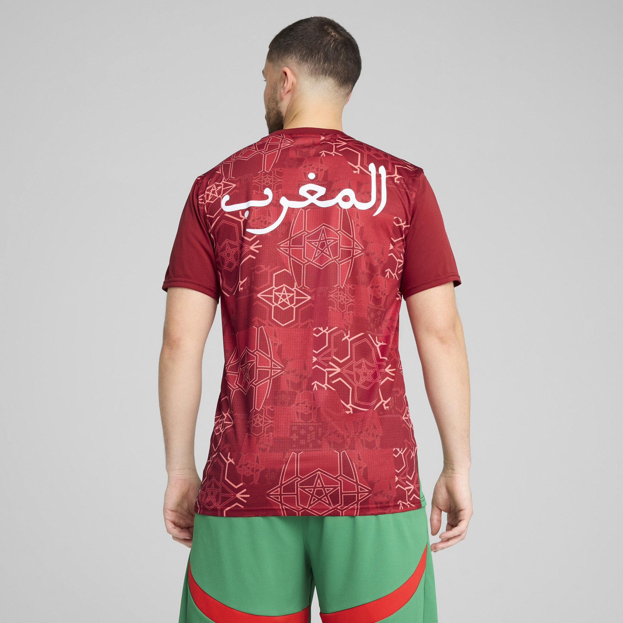 تيشرت جيرسيه Morocco Pre-match للرجال أحمر