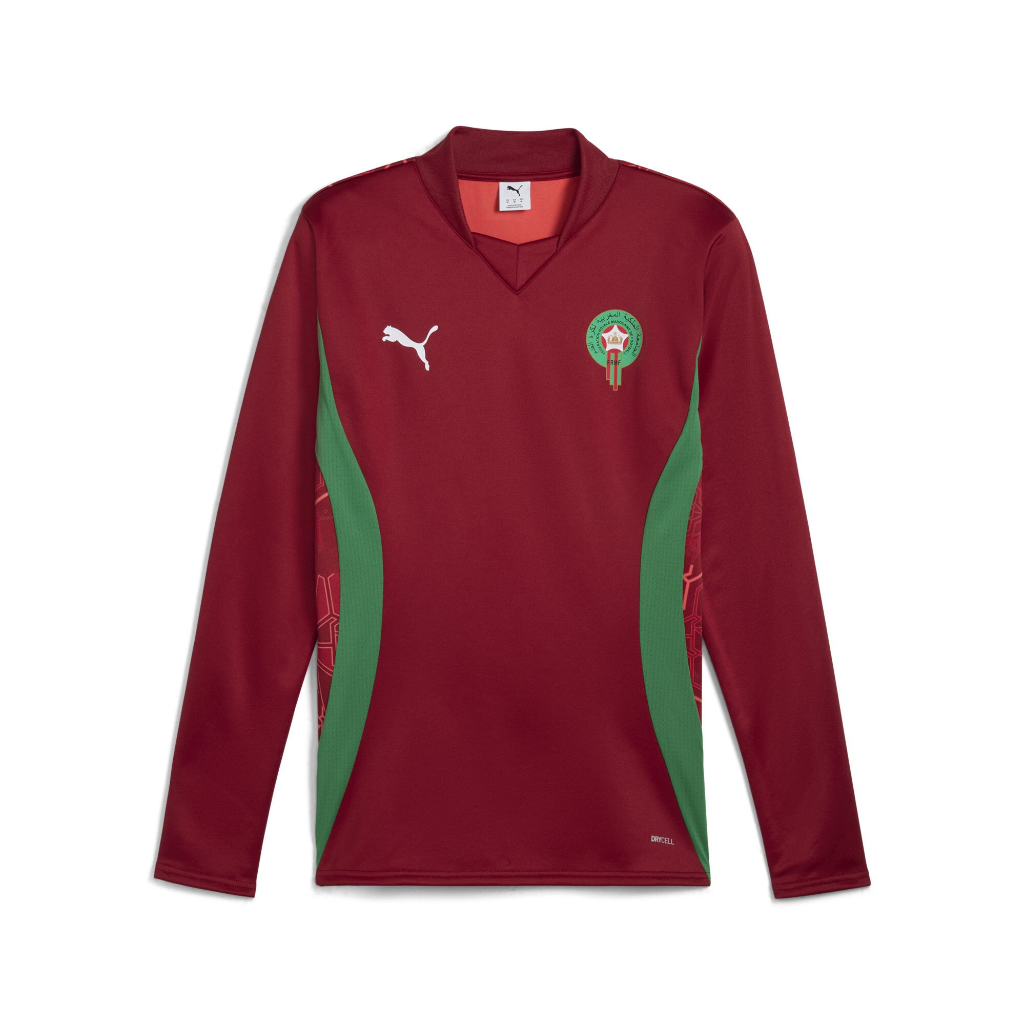 Puma Marokko Aufwärm-Langarmshirt Herren | Mit Plain | Intense Red/Archive Green | Größe: XXL