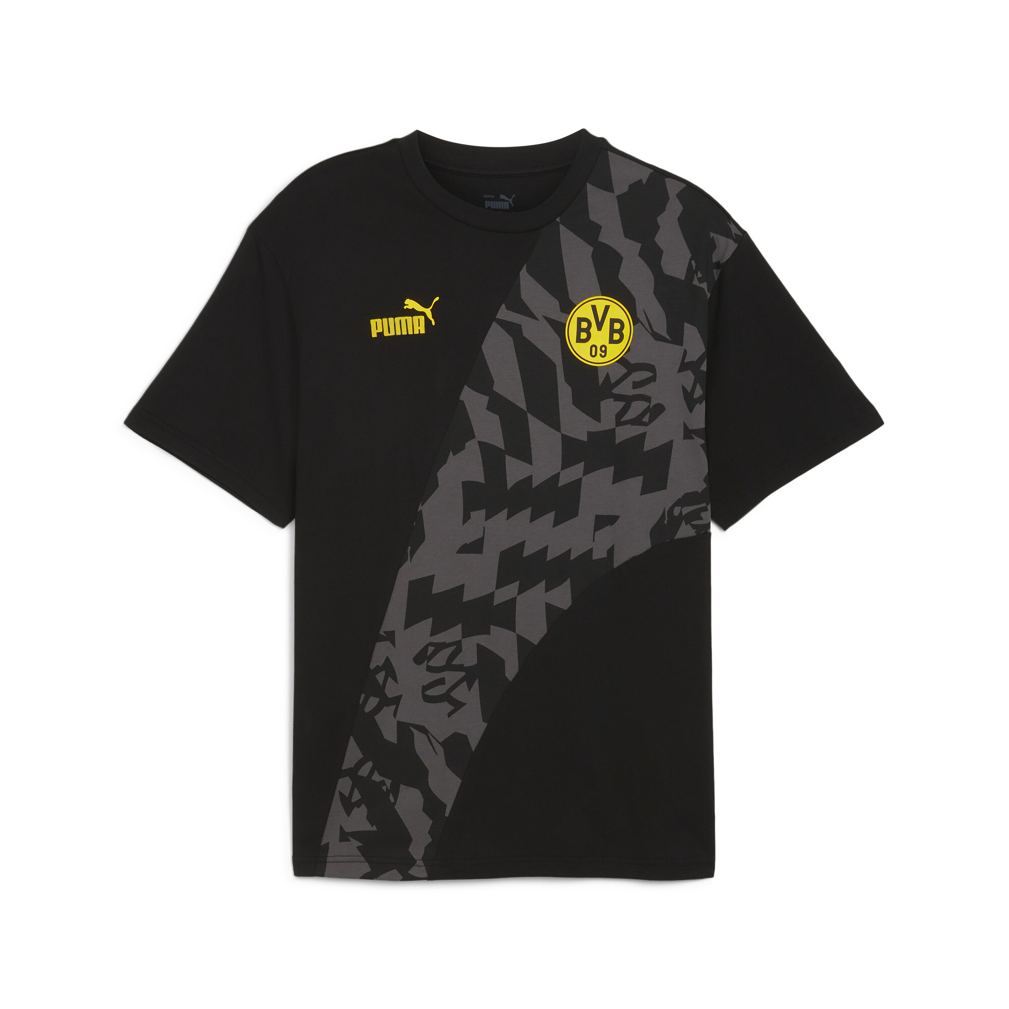 Puma Borussia Dortmund ftblCULTURE+ T-Shirt Herren | Mit Other Pattern | Black/Shadow Gray | Größe: S