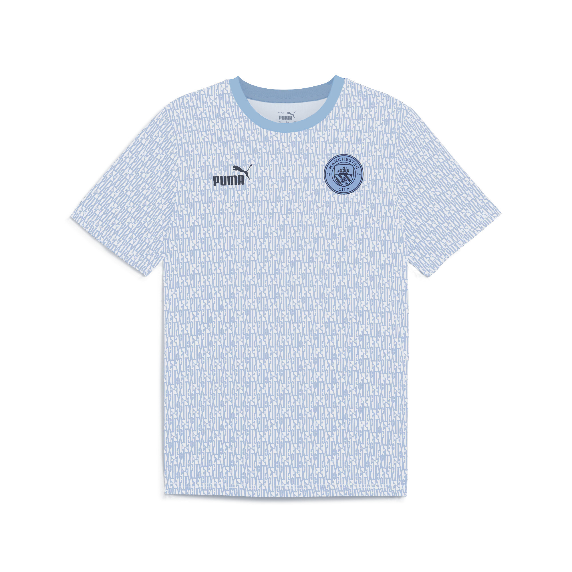 Puma Manchester City ftblCULTURE T-Shirt mit Allover-Print Herren | Light Blue/White | Größe: M