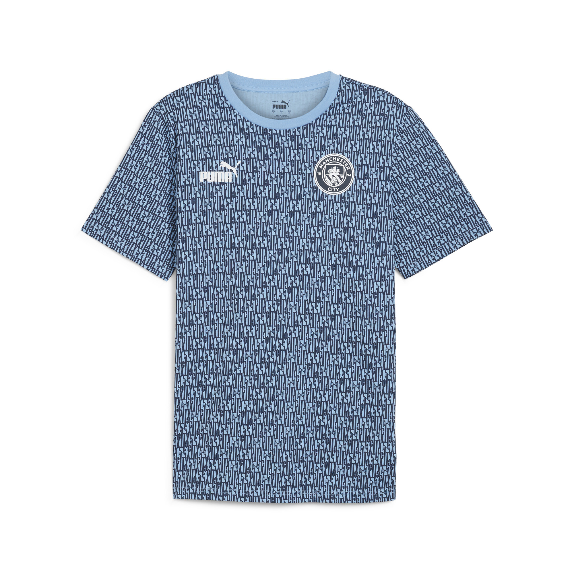 Puma Manchester City ftblCULTURE T-Shirt mit Allover-Print Herren | Club Navy/Light Blue | Größe: S