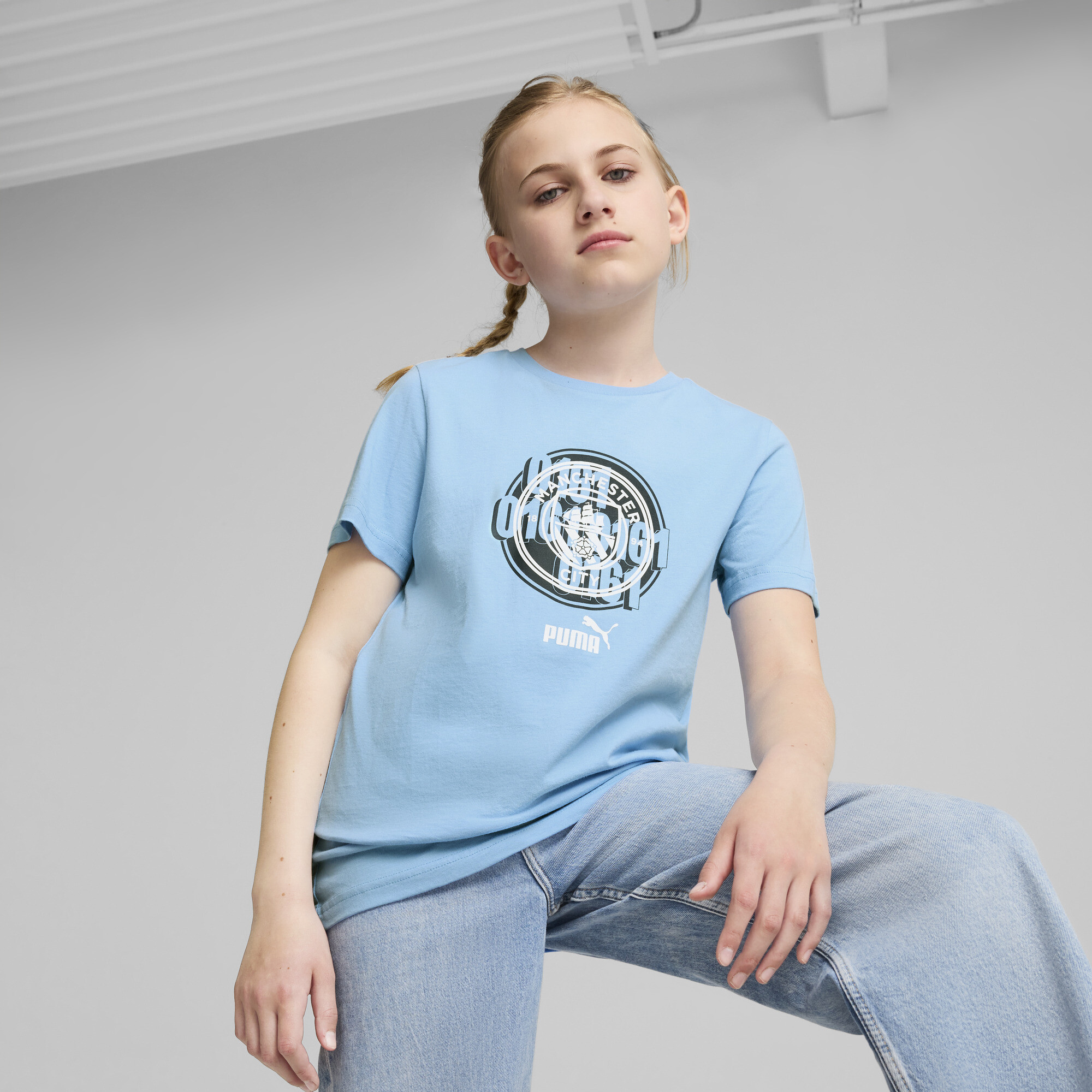 Puma Manchester City F.C. ftblCULTURE T-Shirt Teenager Für Für Kinder | Light Blue | Größe: 5-6Y