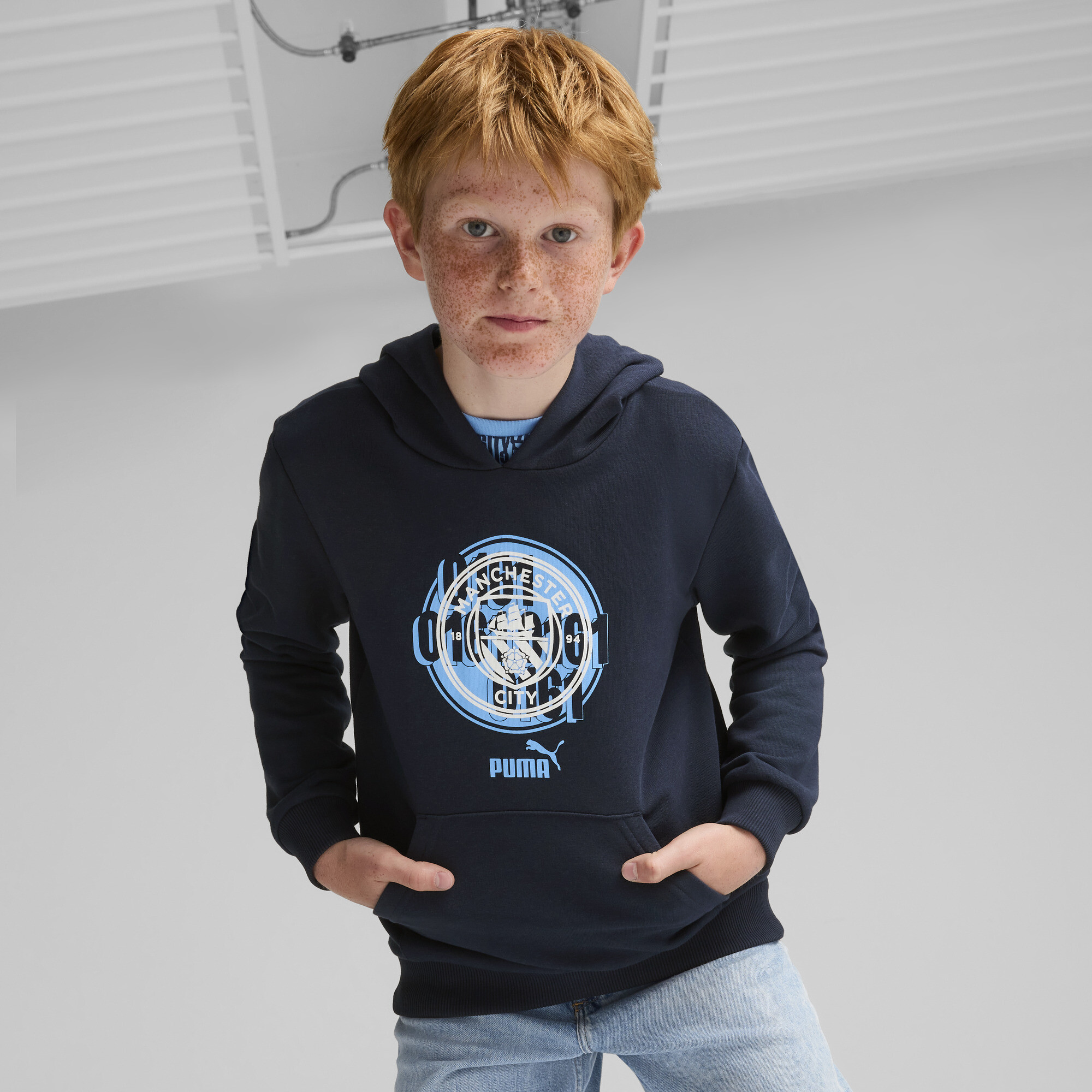 Puma Manchester City F.C. ftblCULTURE Hoodie Teenager Für Für Kinder | Club Navy | Größe: 15-16Y