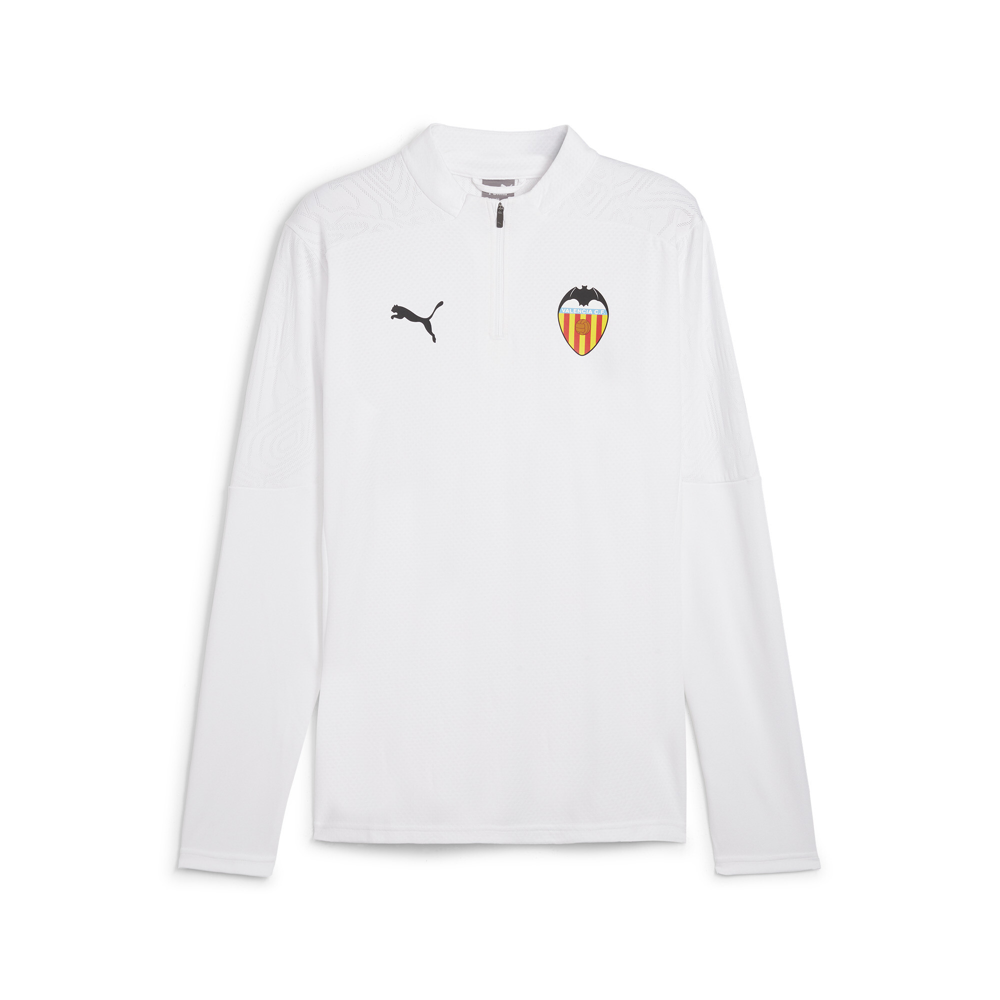 Men's Puma Valencia CF Training Quarter-Zip Top, White, Size XL, Sport