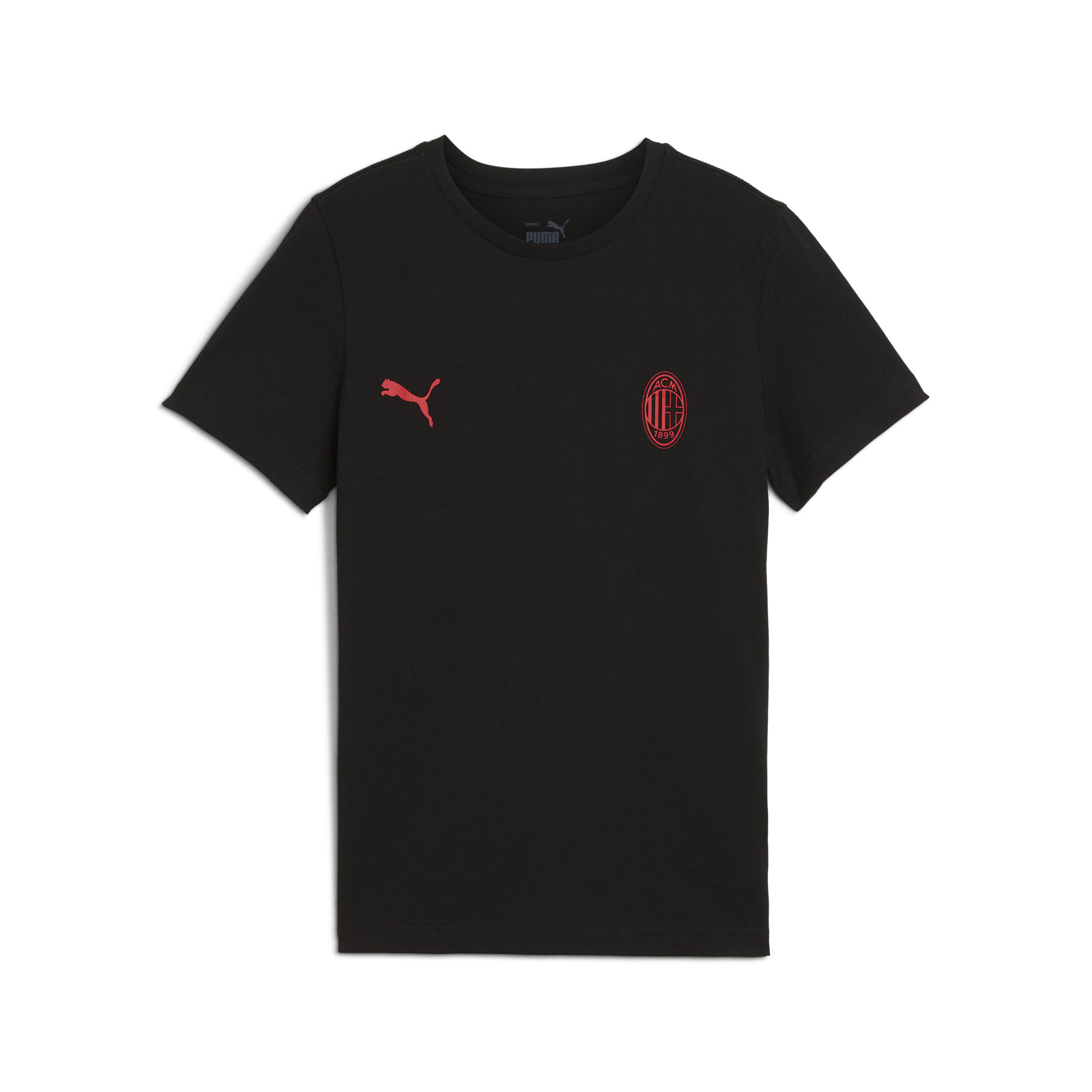 Men's Puma AC Milan Ftbl ESSENTIALS Tee Youth, Black, Size 7-8Y, Clothing