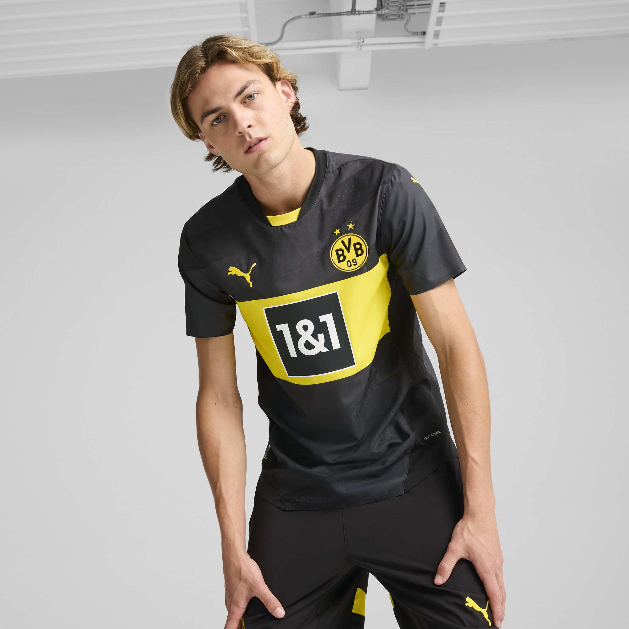 Puma Borussia Dortmund 24/25 Authentic Auswärtstrikot Herren | Mit Other Pattern | Black/Faster Yellow | Größe: M