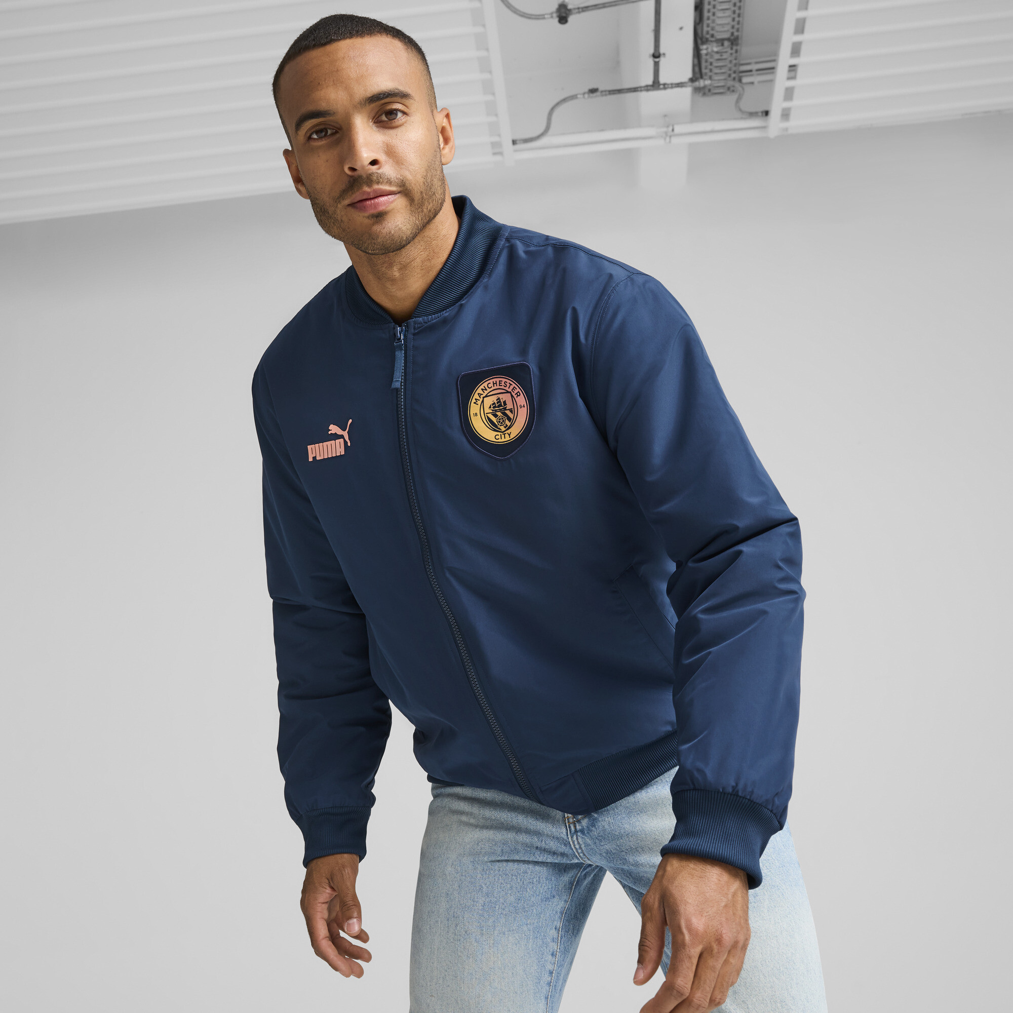 Puma Manchester City NG Bomberjacke Herren | Marine Blue | Größe: S