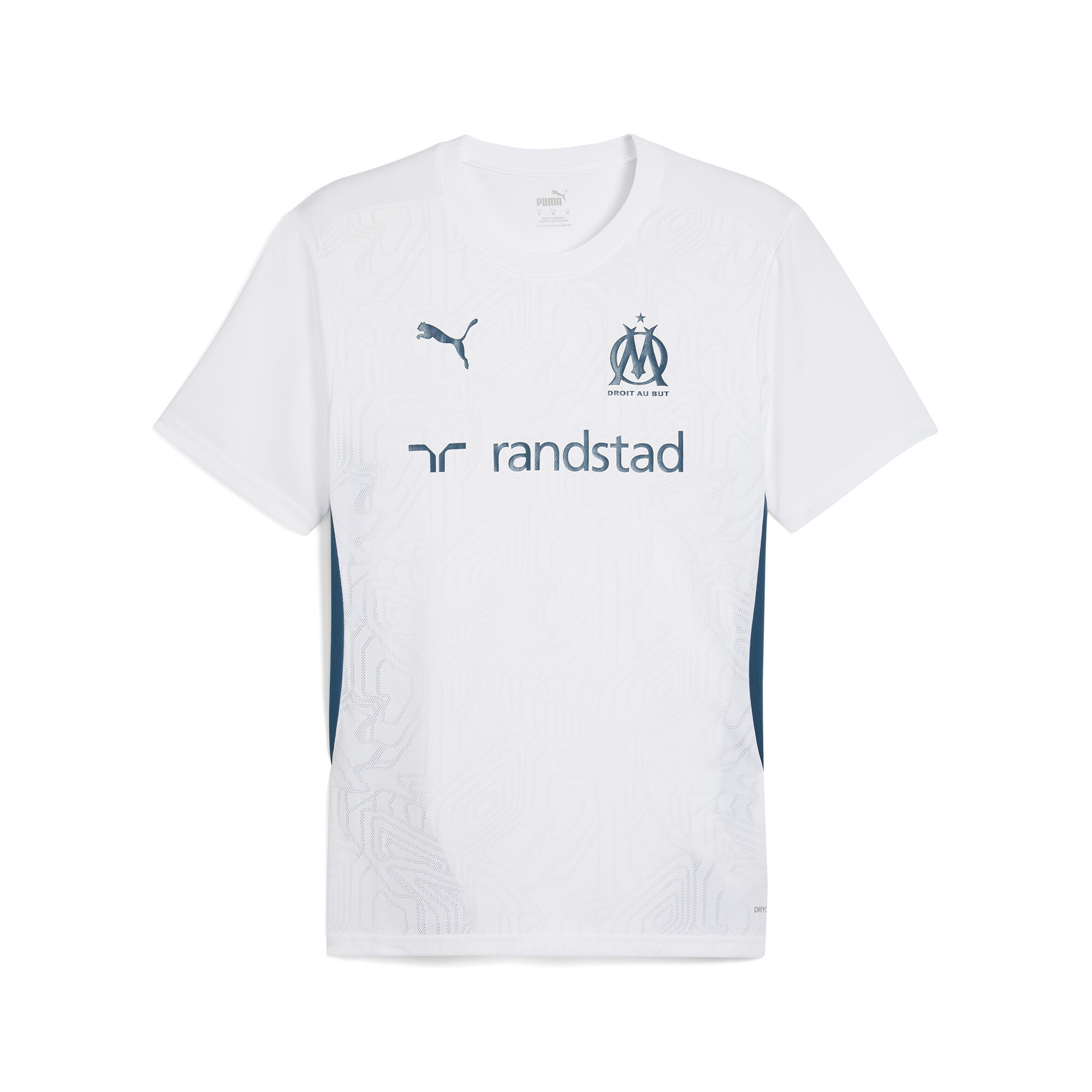 Puma Olympique de Marseille Trainingstrikot Herren | Mit Color Blocking | White/Ocean Tropic | Größe: XL