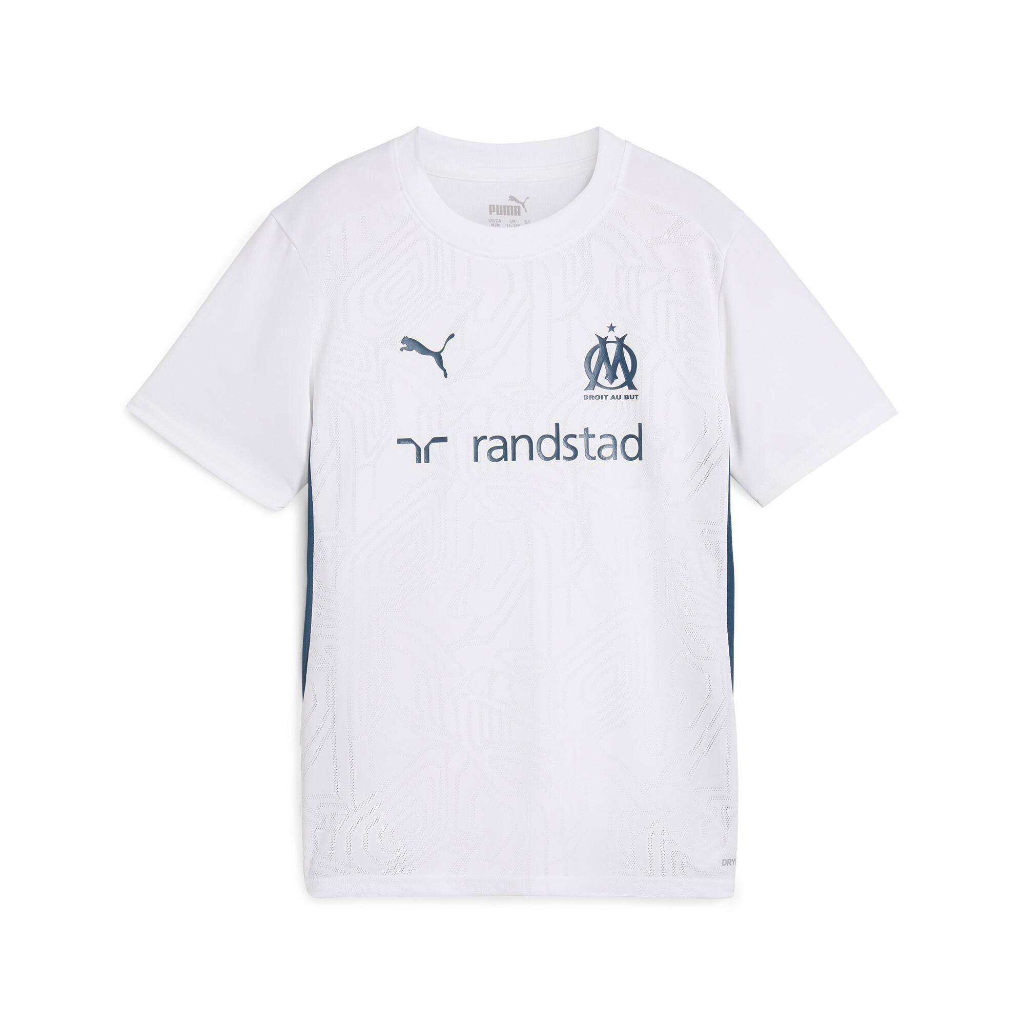 Puma Olympique De Marseille Training Jersey Youth, White, Size 5-6Y, Clothing