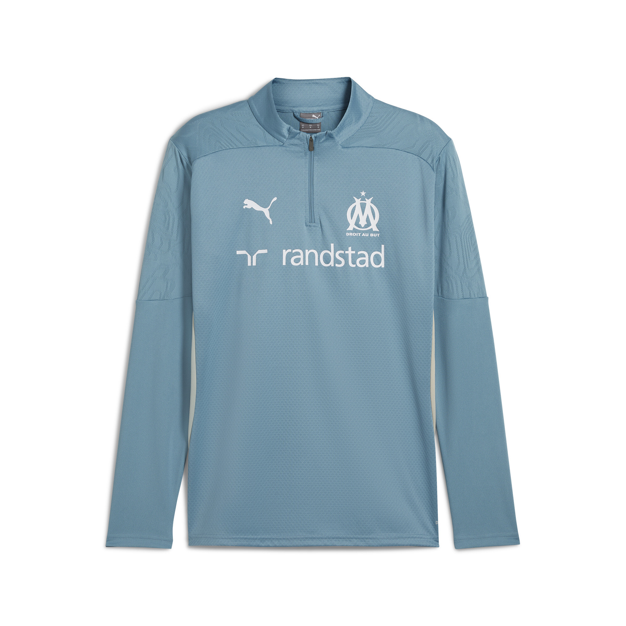 Men's Puma Olympique De Marseille Quarter-Zip Training Top, Blue, Size M, Sport