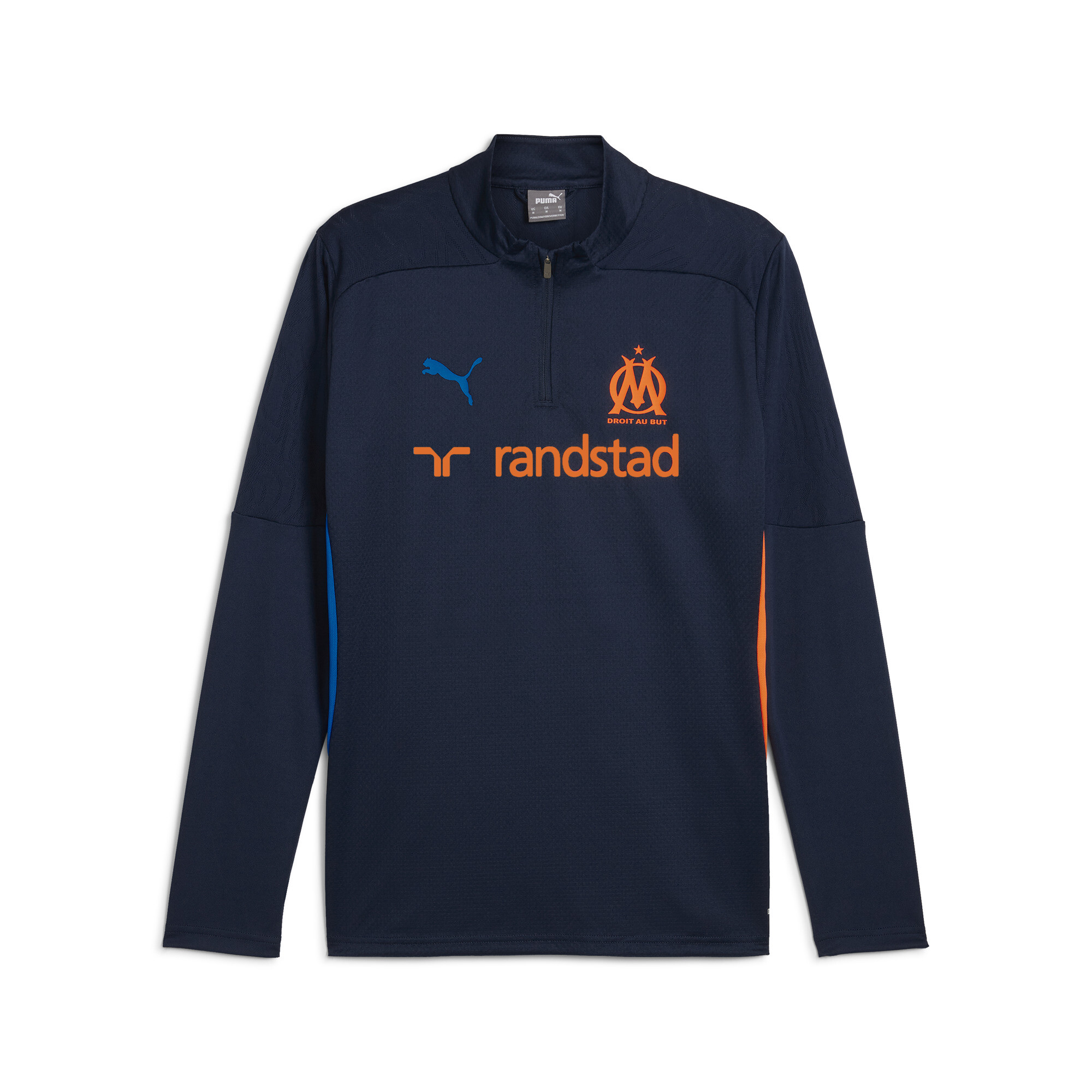 Puma Olympique de Marseille Trainingsoberteil Herren | Mit Color Blocking | Club Navy/Orange Pes | Größe: XL