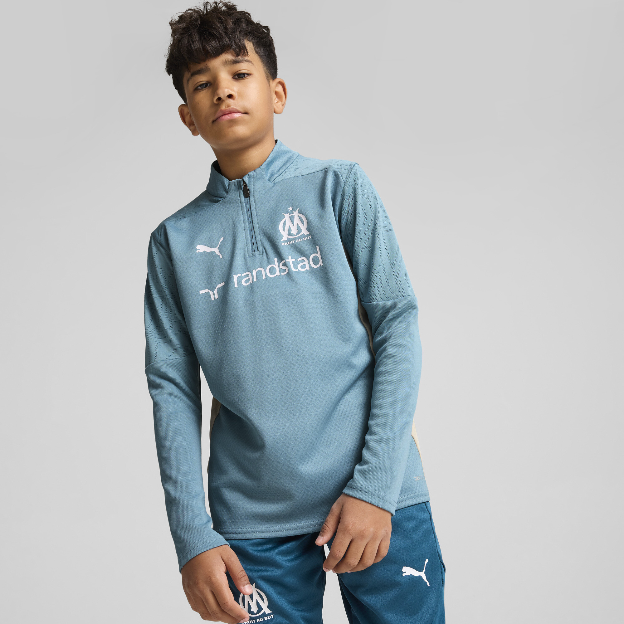 Puma Olympique de Marseille Trainingsoberteil Teenager Für Für Kinder | Mit Color Blocking | Bold Blue/Putty | Größe: 9-...