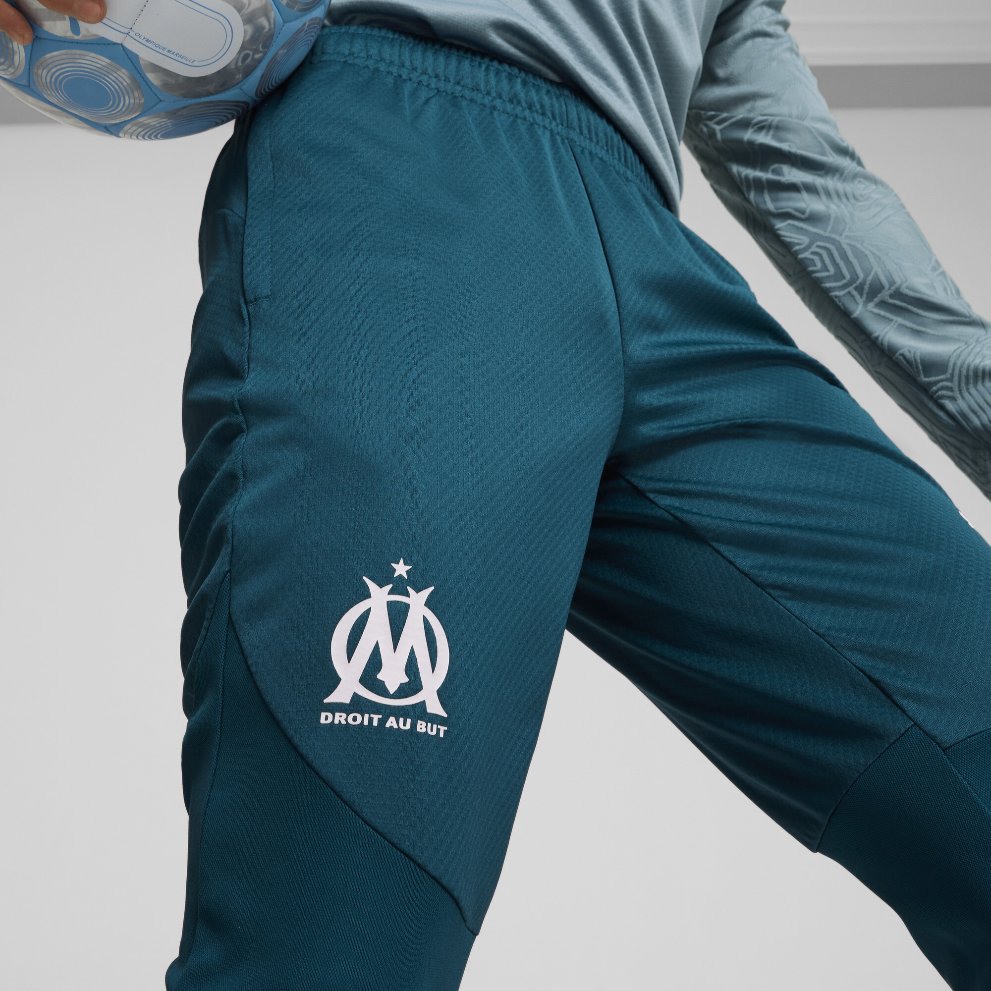 Men's Puma Olympique De Marseille Training Pants, Blue, Size XXL, Sport