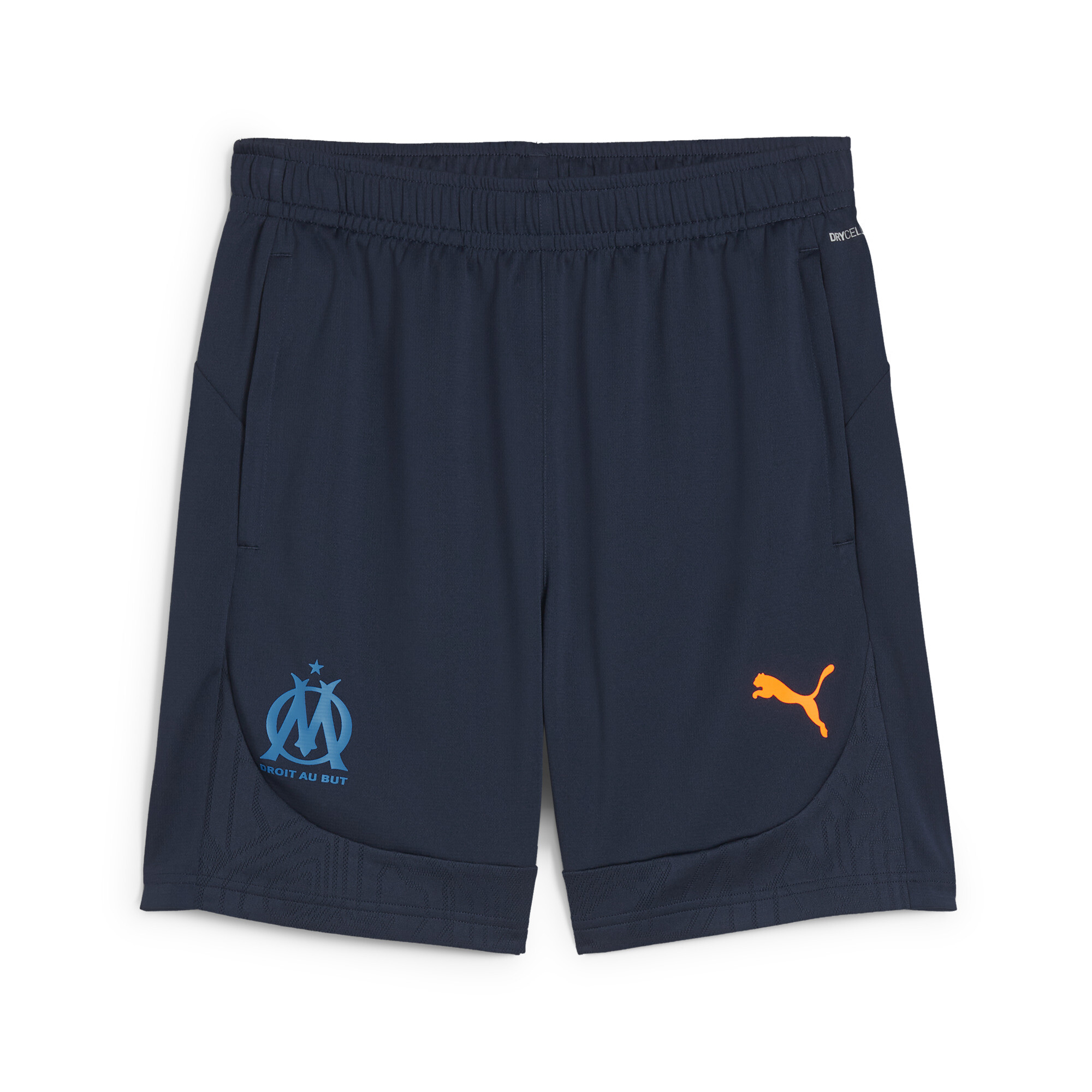 Puma Olympique de Marseille Trainingsshorts Herren | Mit Plain | Club Navy/Orange Pes | Größe: 3XL