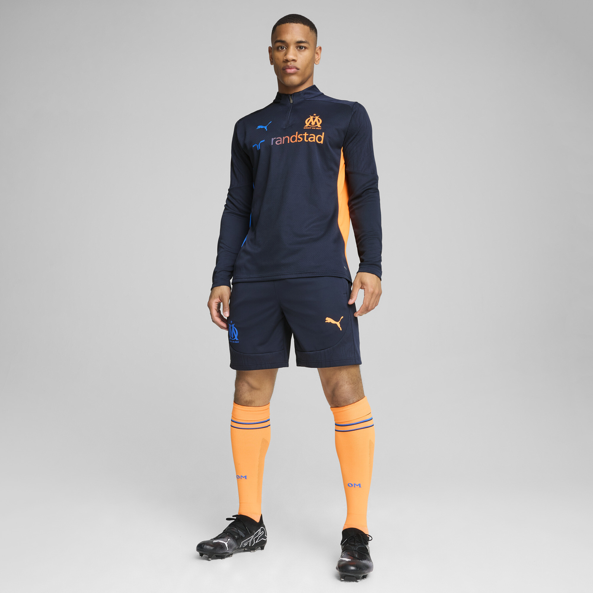 PUMA Olympique de Marseille trainingsshort, Blauw/Oranje