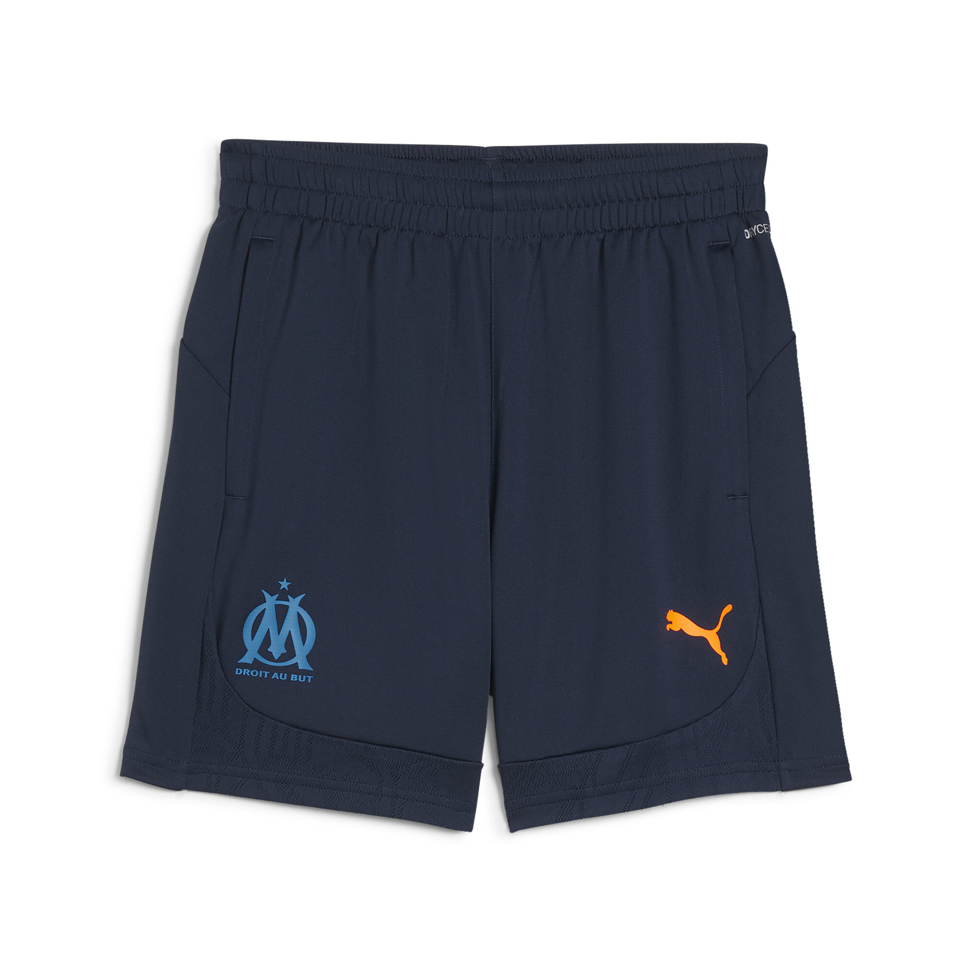 Puma Olympique de Marseille Trainingsshorts Teenager Für Für Kinder | Mit Plain | Club Navy/Orange Pes | Größe: 11-12Y