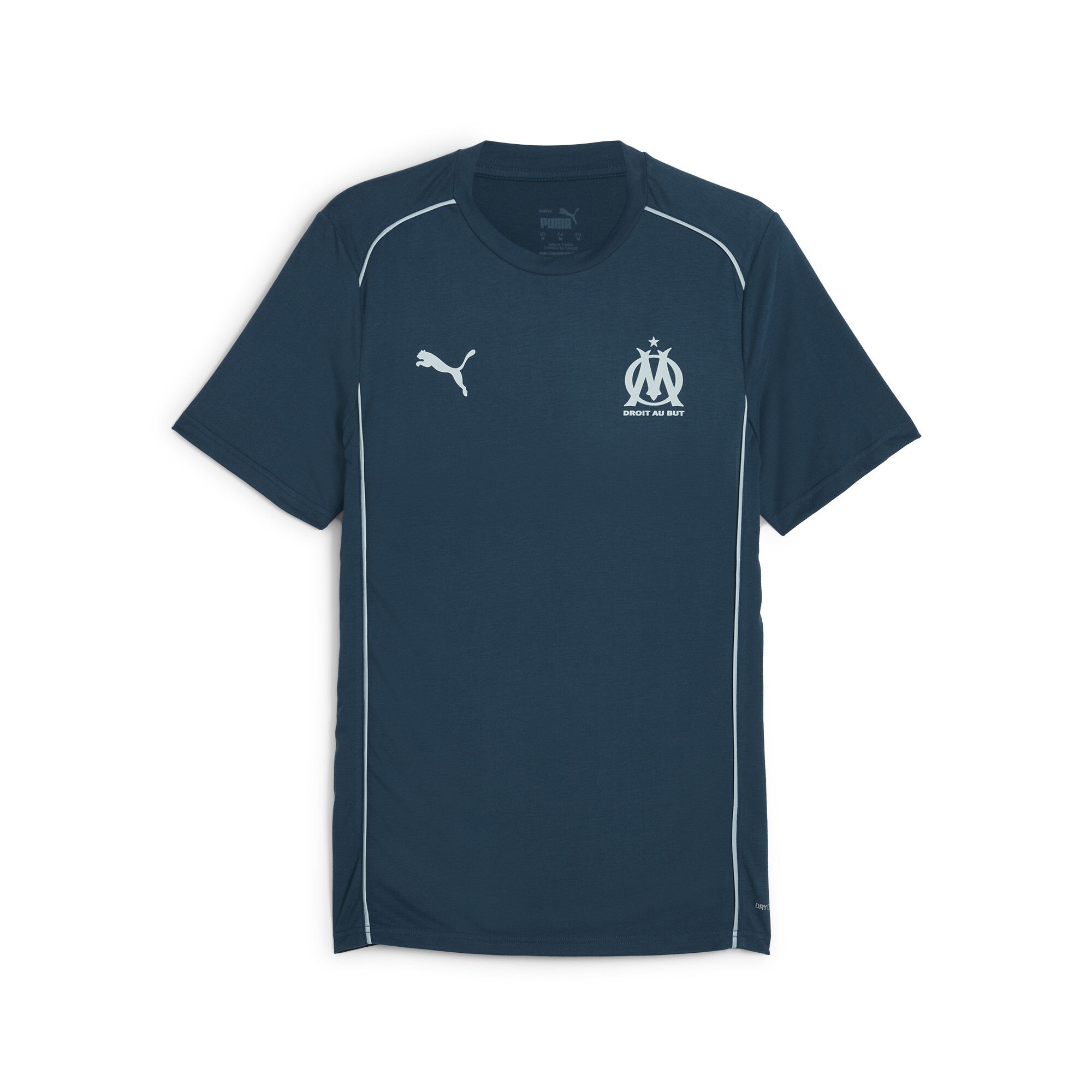 Puma Olympique de Marseille Casuals T-Shirt Herren | Mit Plain | Ocean Tropic/Turquoise Surf | Größe: L