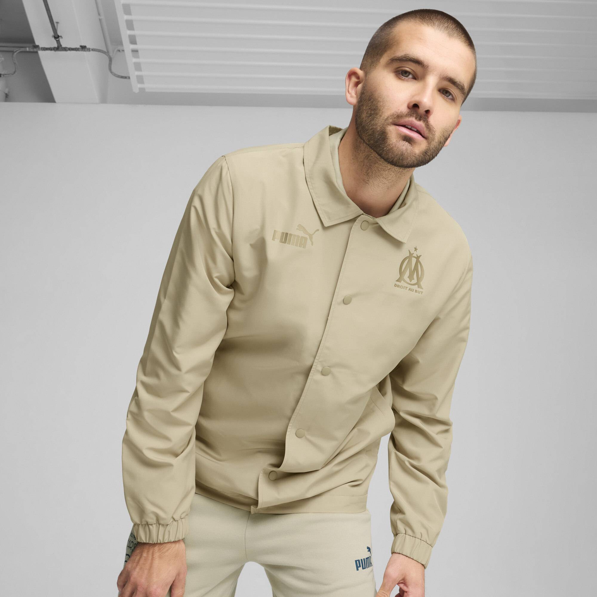 Puma Olympique de Marseille ftblCULTURE+ Trainerjacke Herren | Prairie Tan/Gold | Größe: L