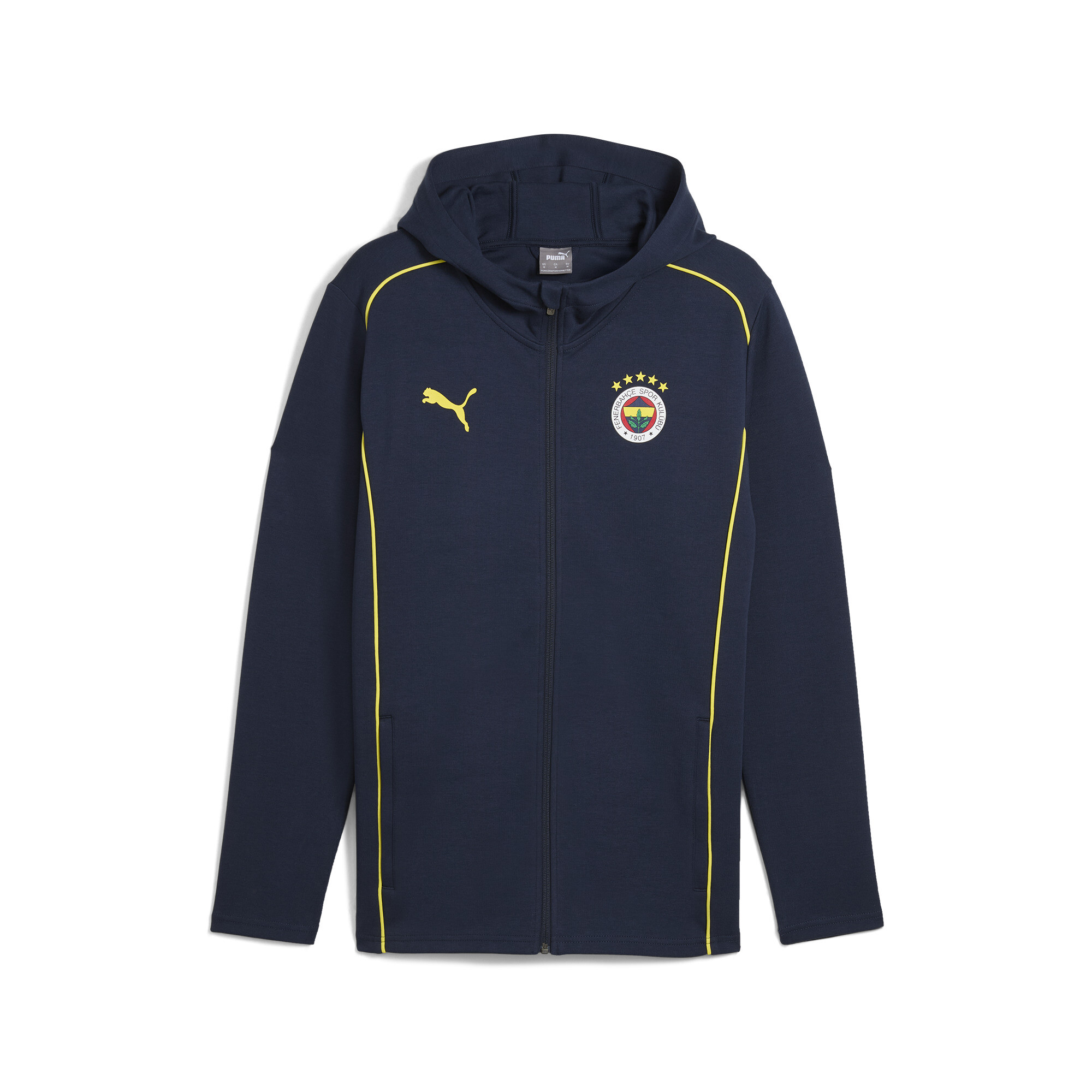 Puma Fenerbahçe SK Casuals Kapuzenjacke Herren | Mit Print | Club Navy/Speed Yellow | Größe: XXL