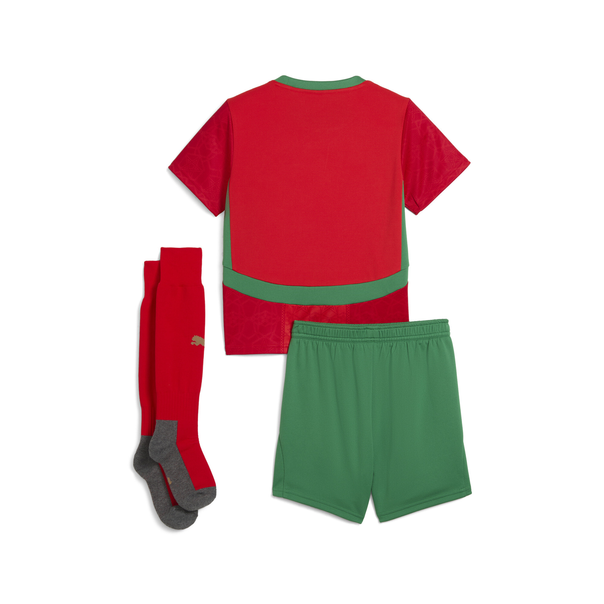 PUMA Marokko 2025 mini-thuistenue, Groen/Rood, Maat 3-4Y thumbnail 2