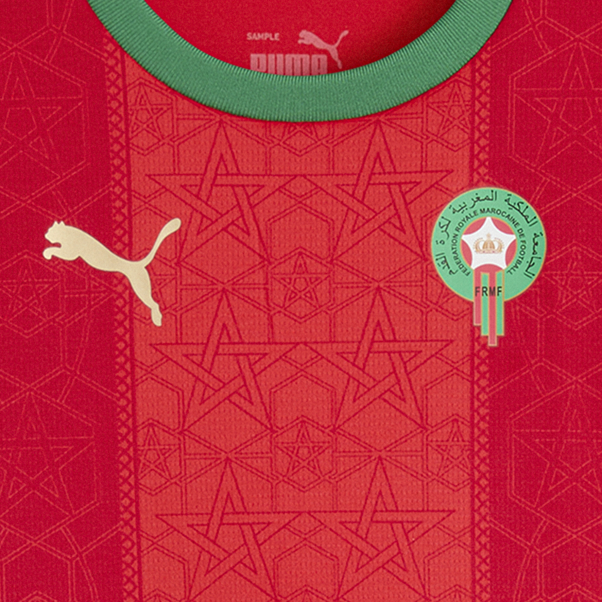 PUMA Marokko 2025 mini-thuistenue, Rood/Groen