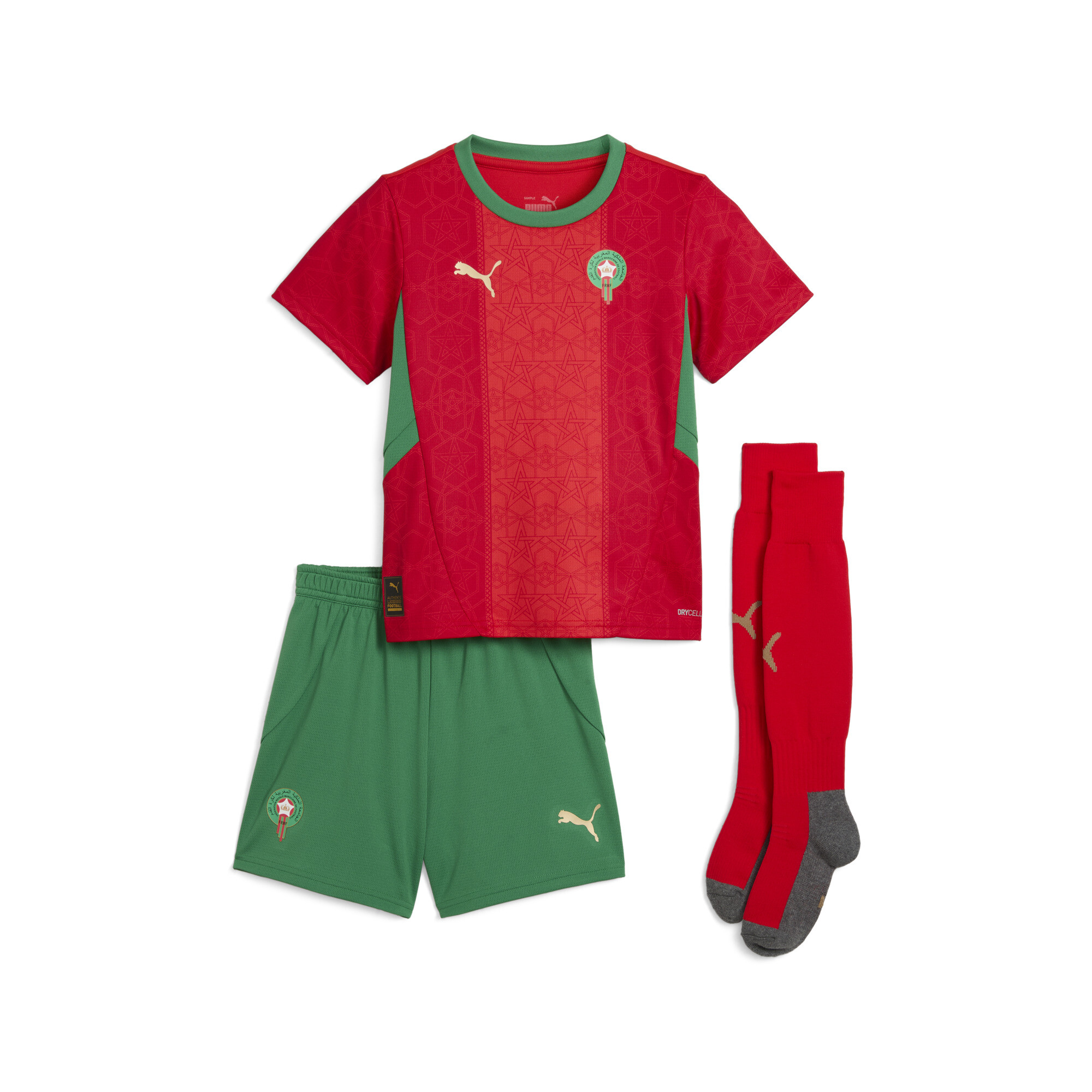 PUMA Marokko 2025 mini-thuistenue, Rood/Groen