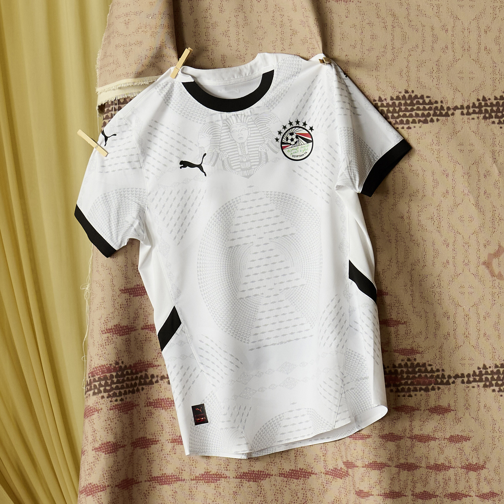 Puma Egypt 2025 Away Jersey Youth, White, Size 7-8Y, Clothing