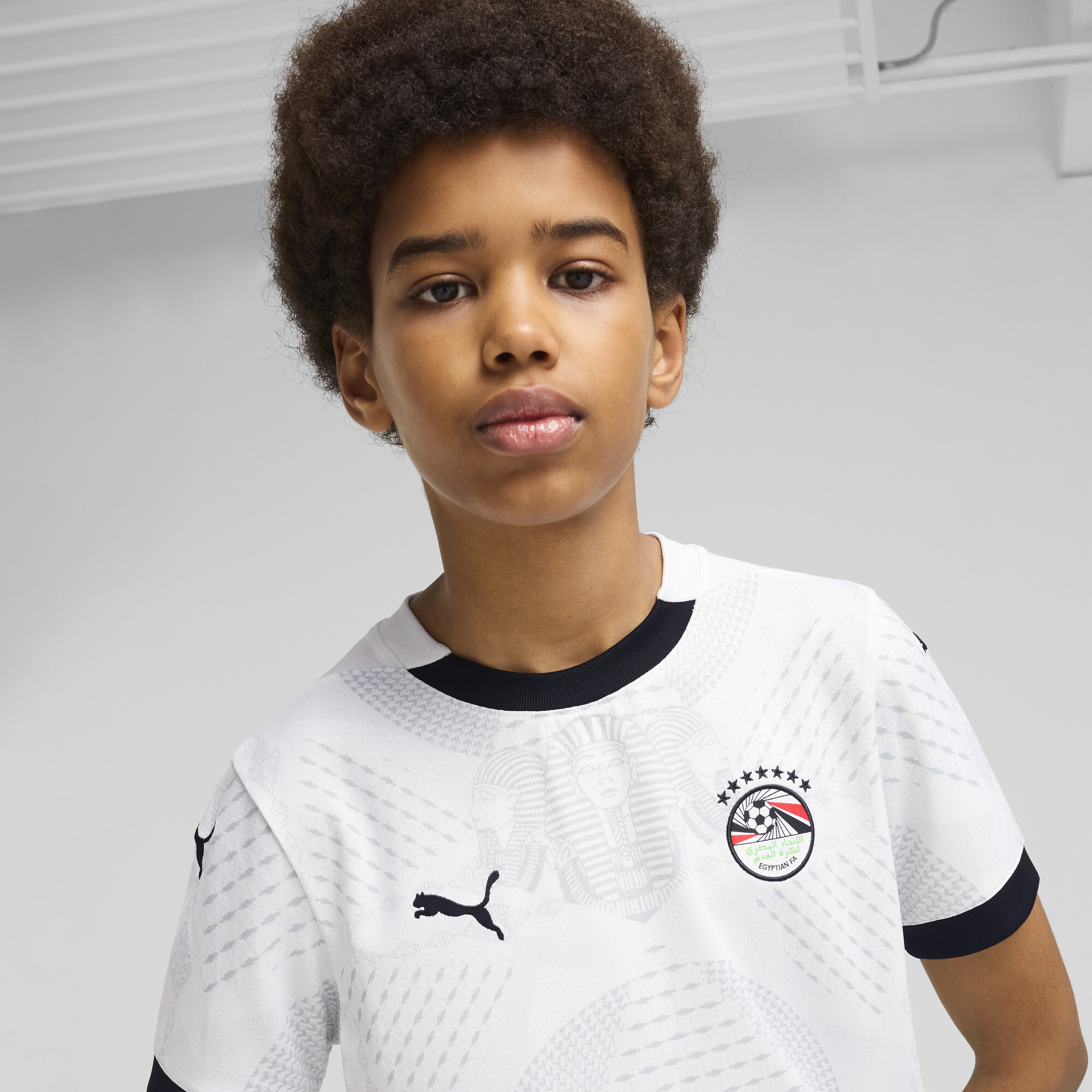 Puma Egypt 2025 Away Jersey Youth, White, Size 7-8Y, Clothing