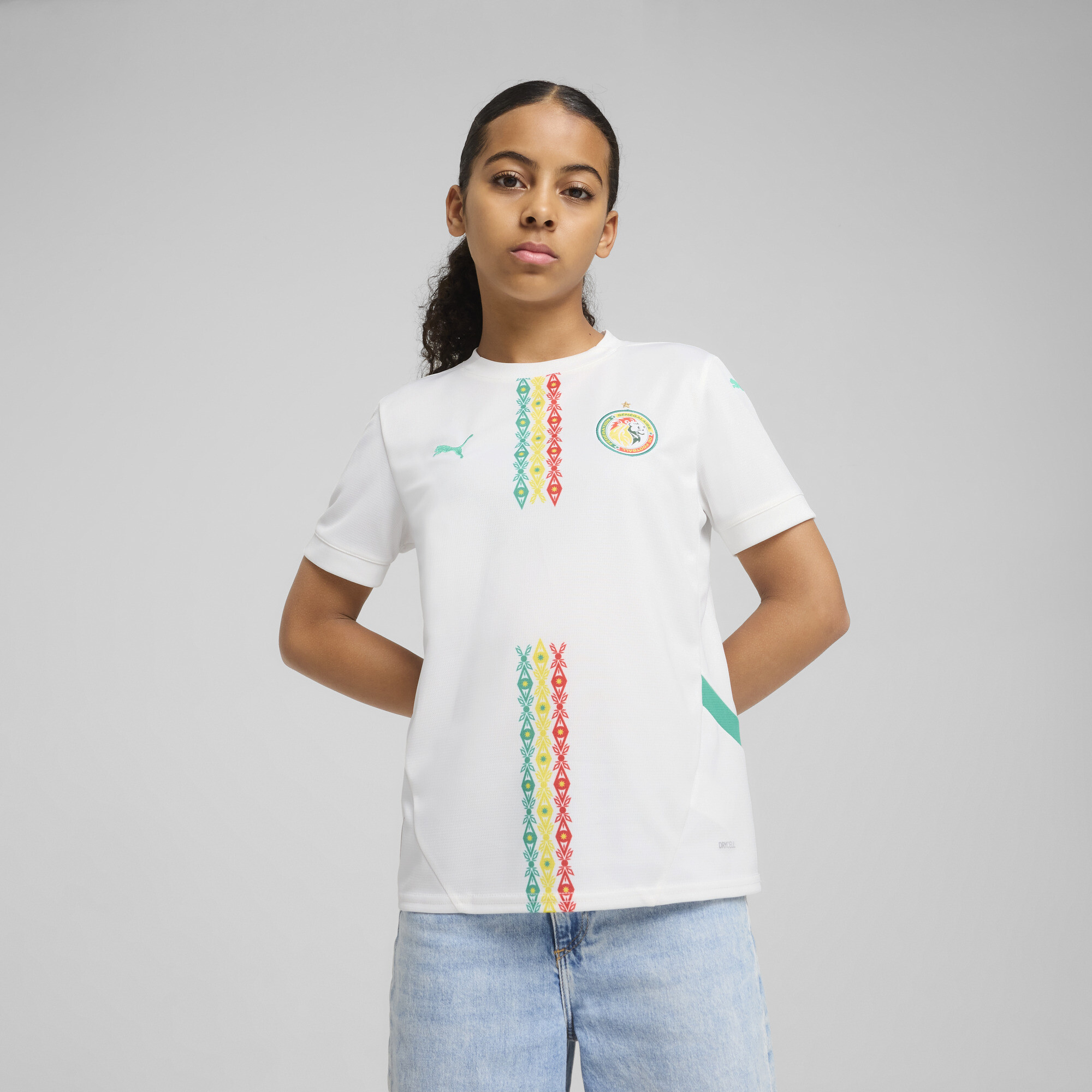 Puma Senegal 2025 Heimtrikot Teenager Für Für Kinder | Mit Print | White/Sport Green | Größe: 5-6Y