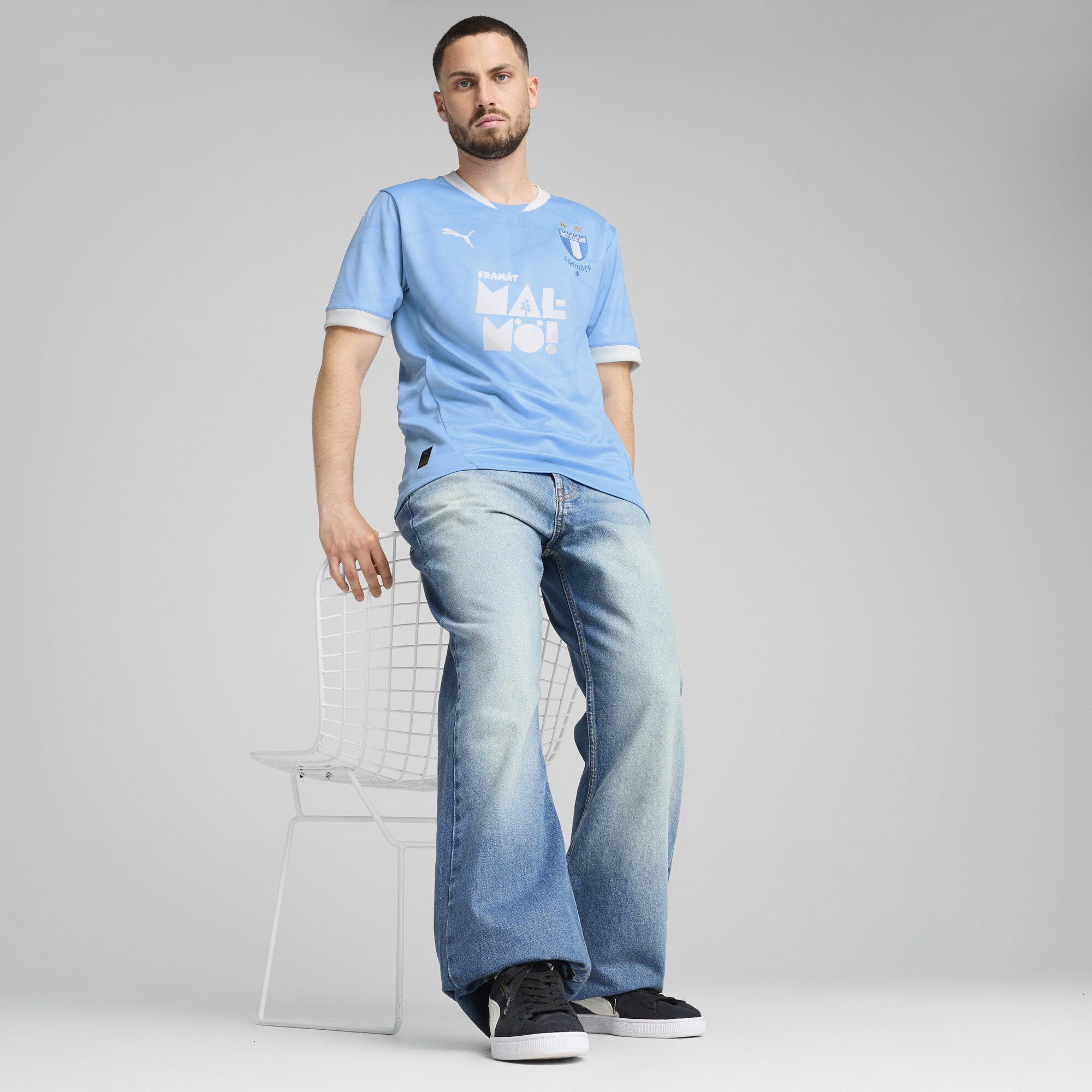 PUMA MalmÃ¶ FF thuisshirt voor Heren, Blauw/Wit, Maat S thumbnail 4