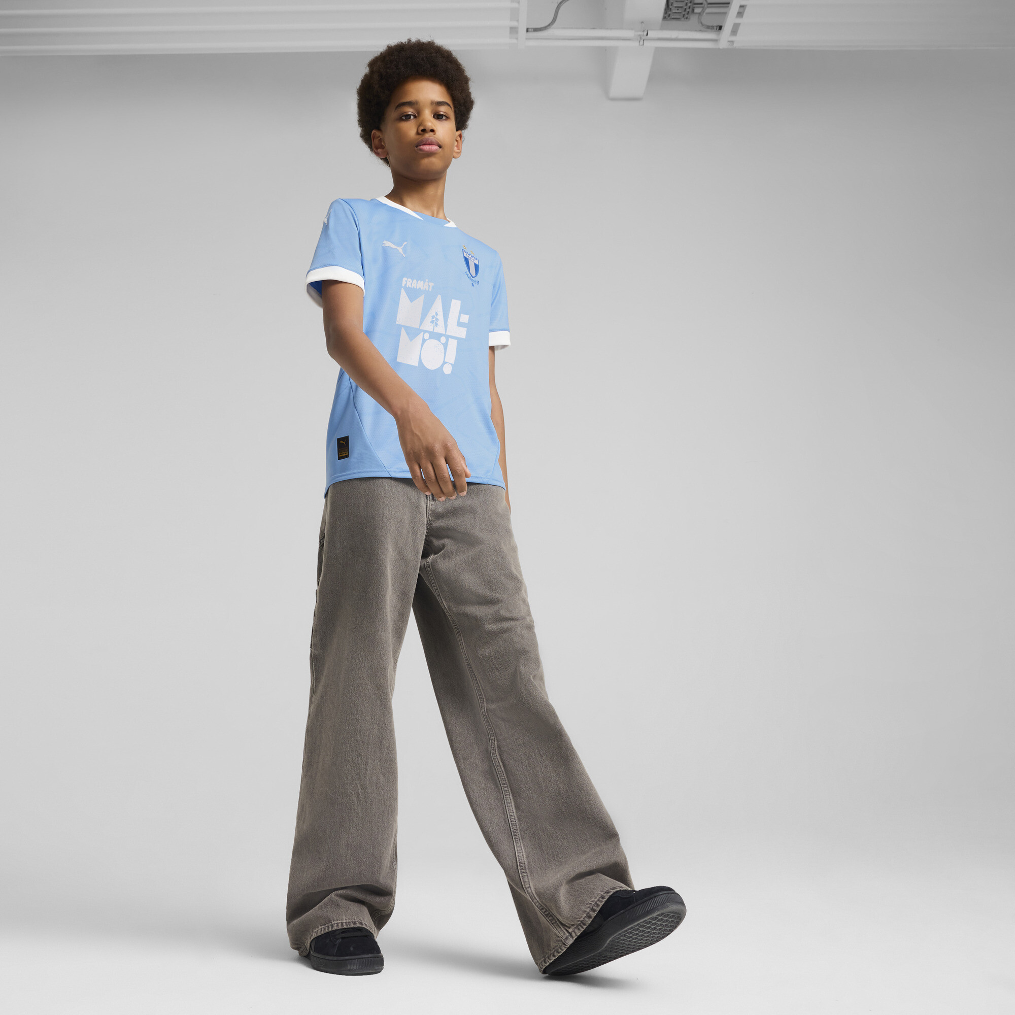 PUMA MalmÃ¶ FF thuisshirt, Blauw/Wit, Maat 11-12Y thumbnail 4