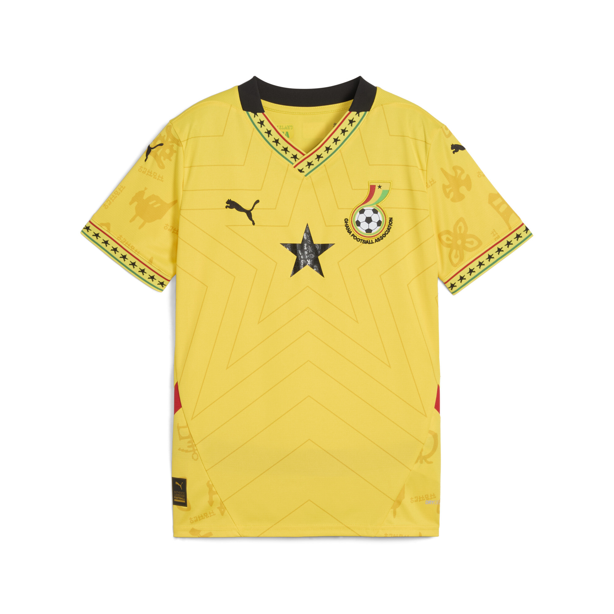PUMA Ghana 2025 uitshirt, Zwart/Geel, Maat 13-14Y thumbnail 3