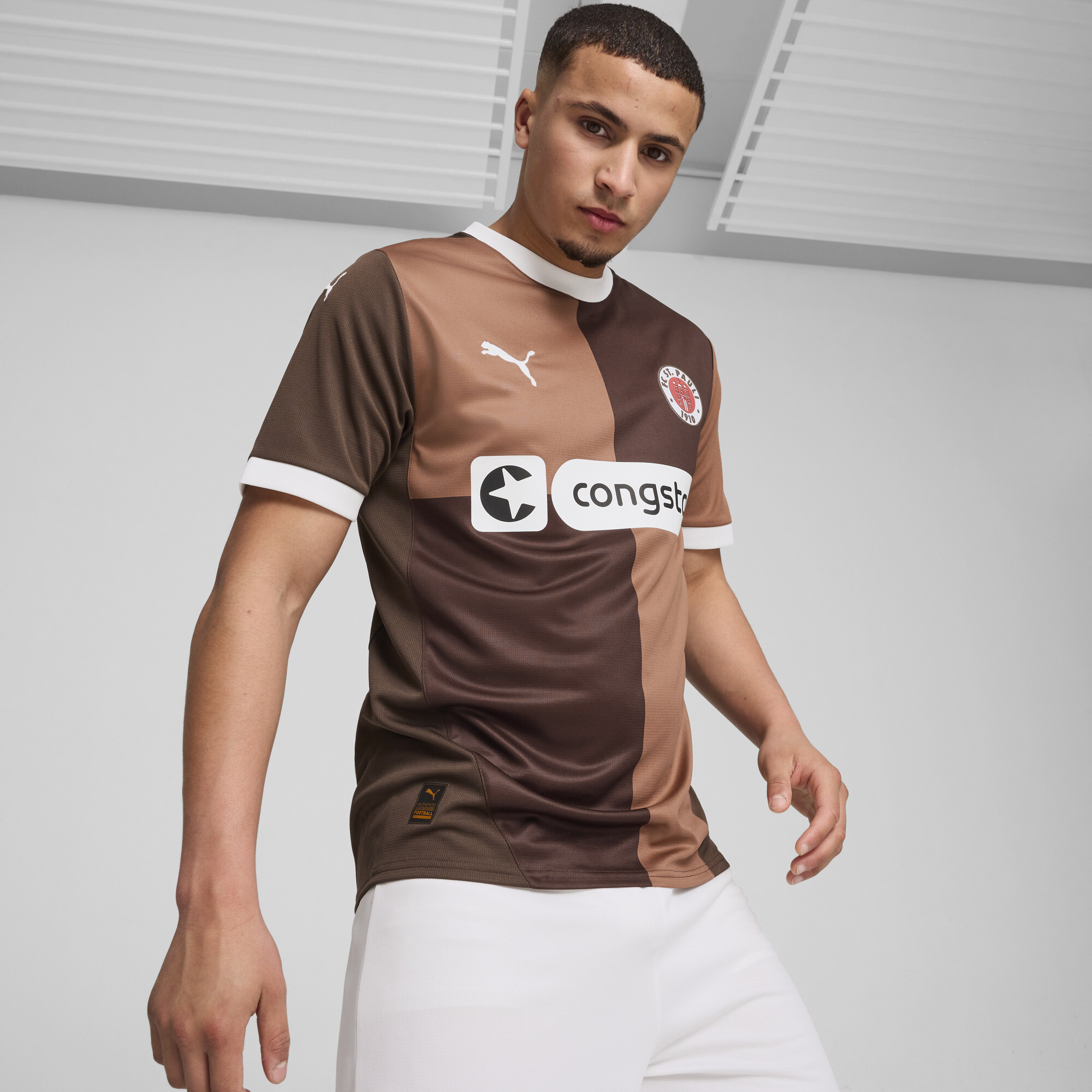 Men's Puma FC St. Pauli 24/25 Home Jersey, Brown, Size L, Clothing