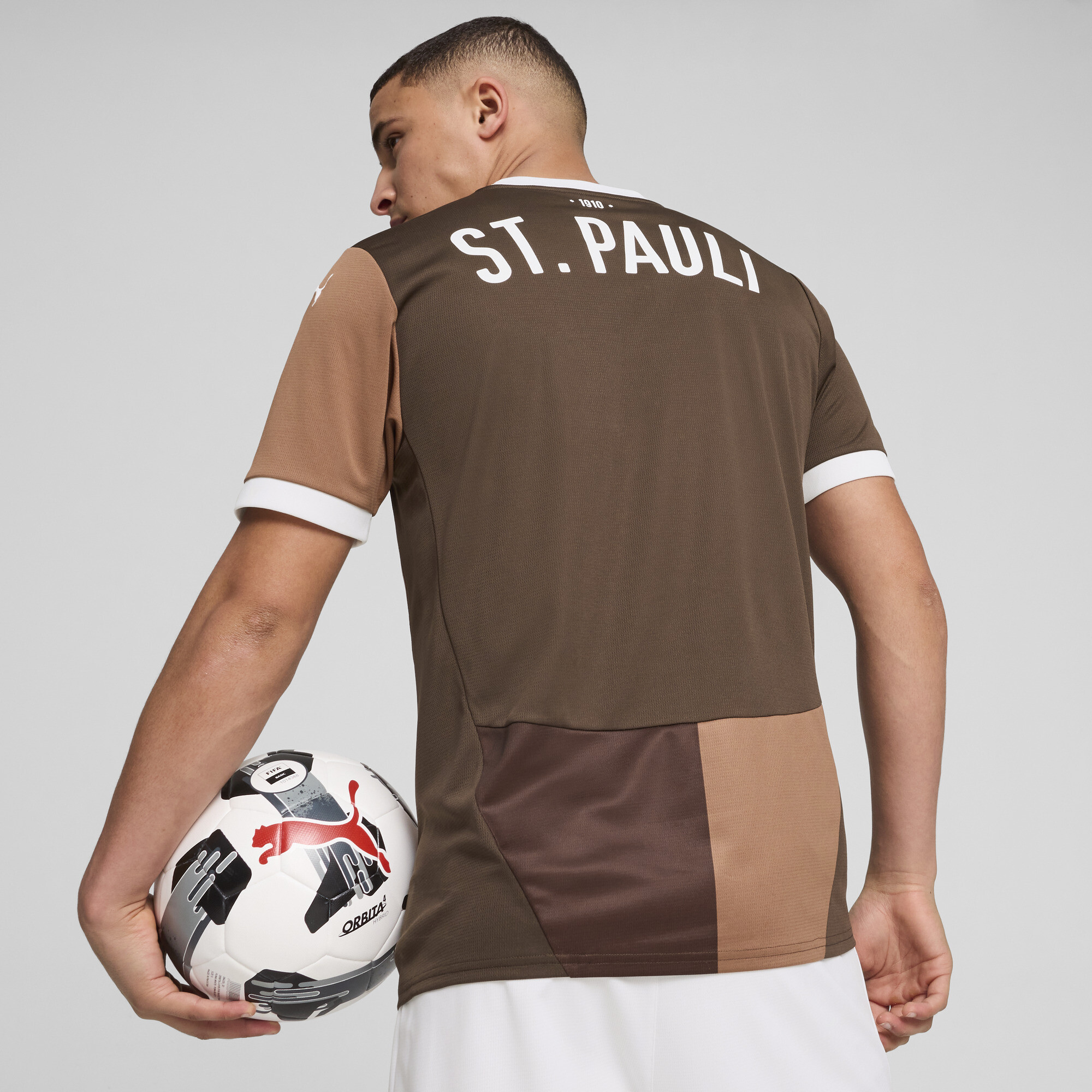 Men's Puma FC St. Pauli 24/25 Home Jersey, Brown, Size L, Clothing