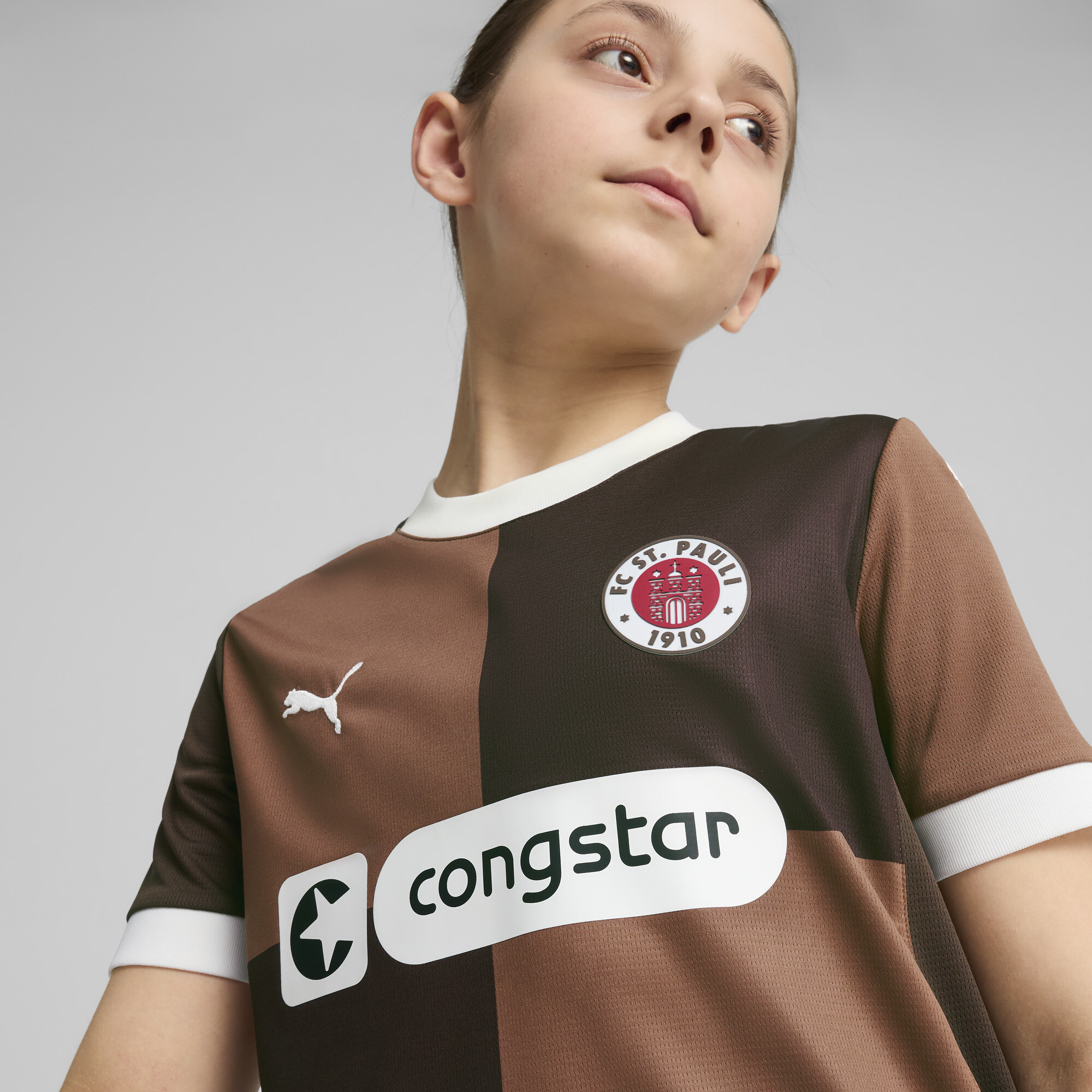 Puma FC St. Pauli 24/25 Home Jersey Youth, Brown, Size 0-1M, Clothing