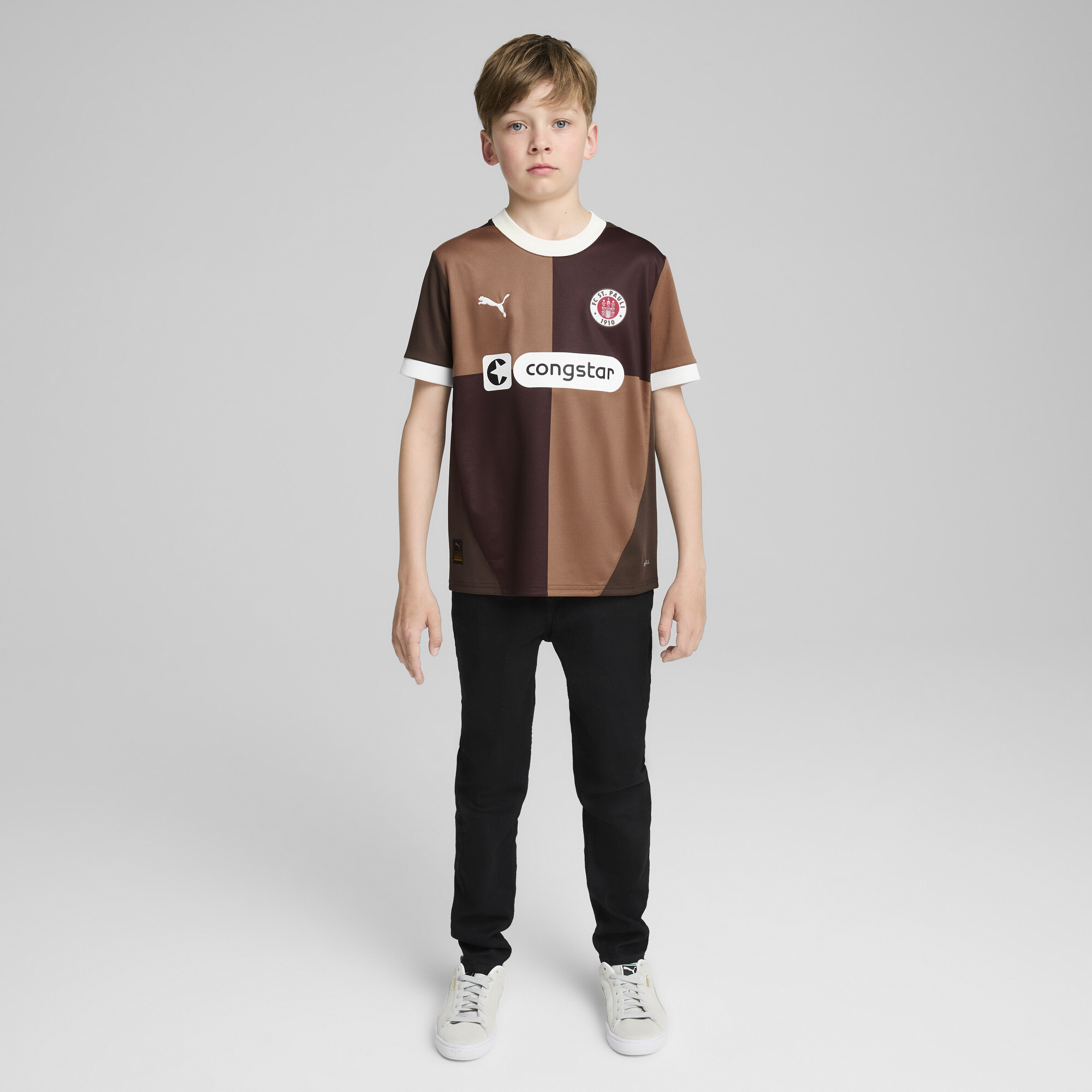 Puma FC St. Pauli 24/25 Home Jersey Youth, Brown, Size 0-1M, Clothing