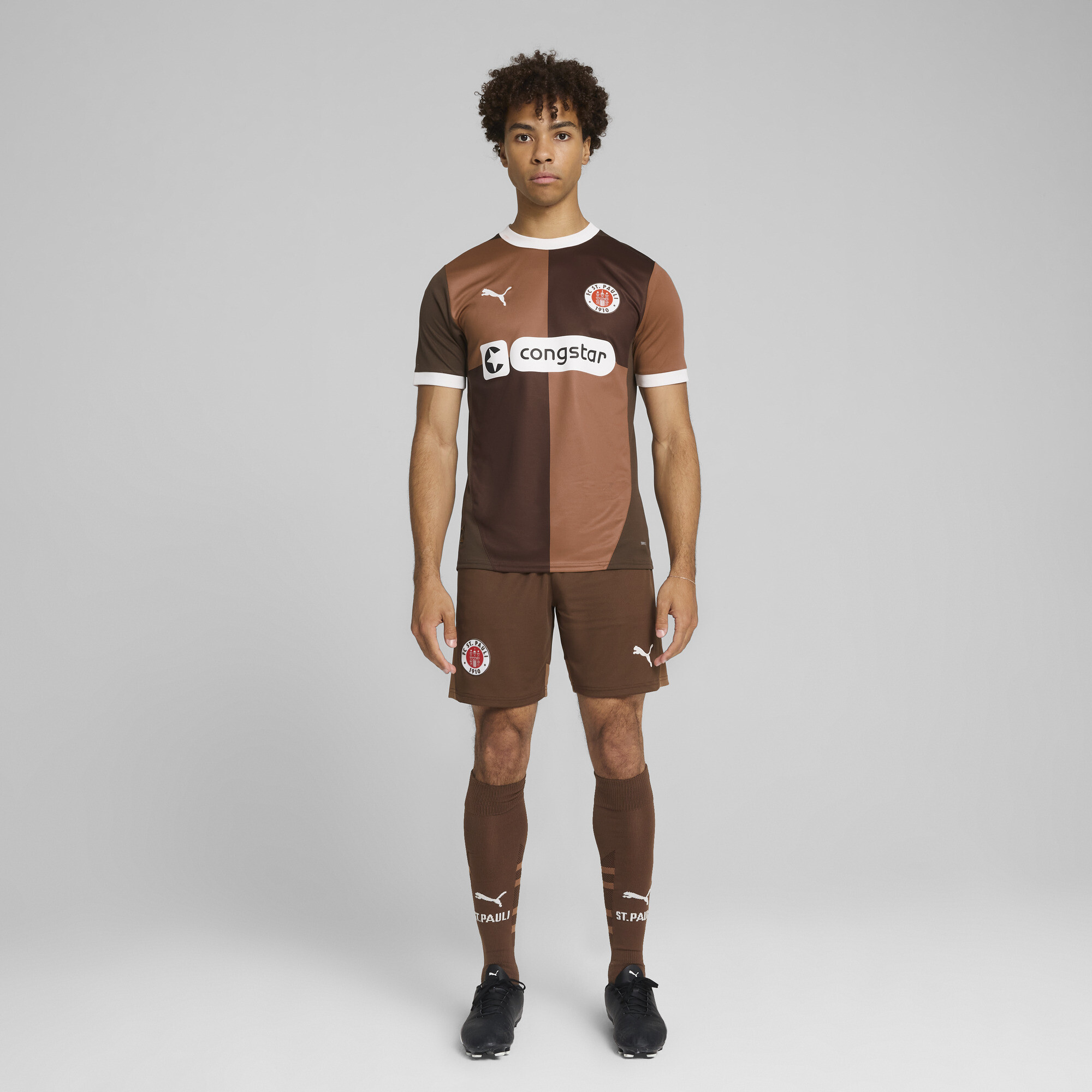 FC St. Pauli 24/25 thuisshort voor Heren, Wit/Bruin, Maat 3XL | PUMA
