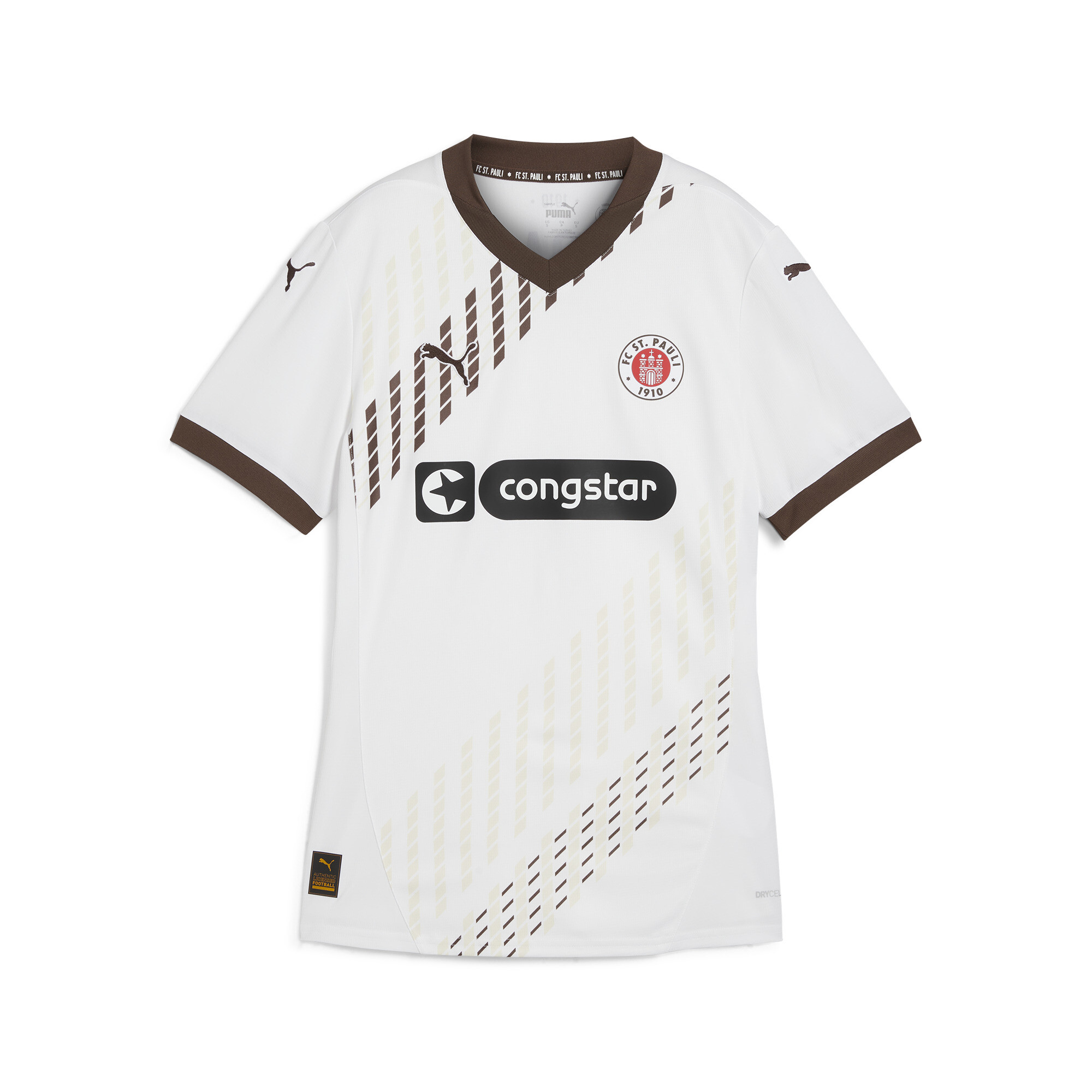 Puma FC St. Pauli 24/25 Auswärtstrikot Damen | Mit Other Pattern | White/Espresso Brown | Größe: XXL