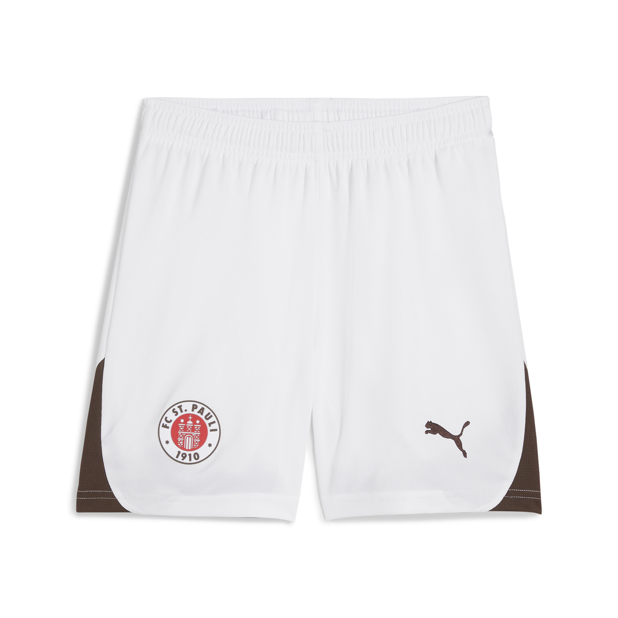 Puma FC St. Pauli 24/25 Auswärtsshorts Teenager Für Für Kinder | Mit Plain | White/Espresso Brown | Größe: 3-4Y