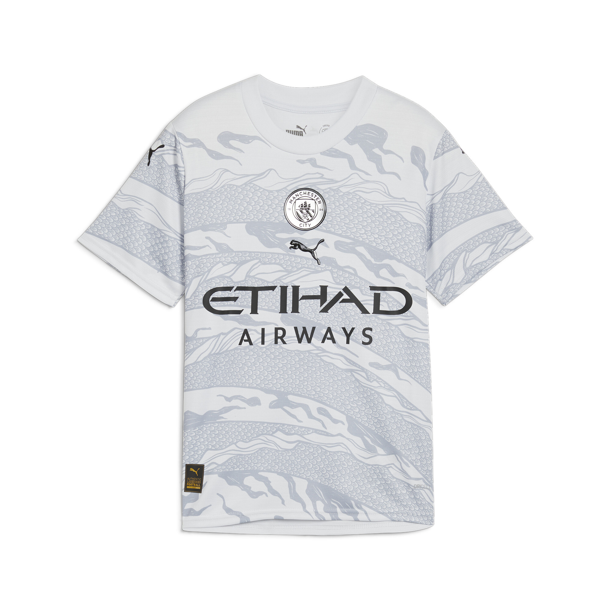 Puma Manchester City Year Of The Dragon Jersey 23/24 Youth, Gray, Size 7-8Y, Clothing