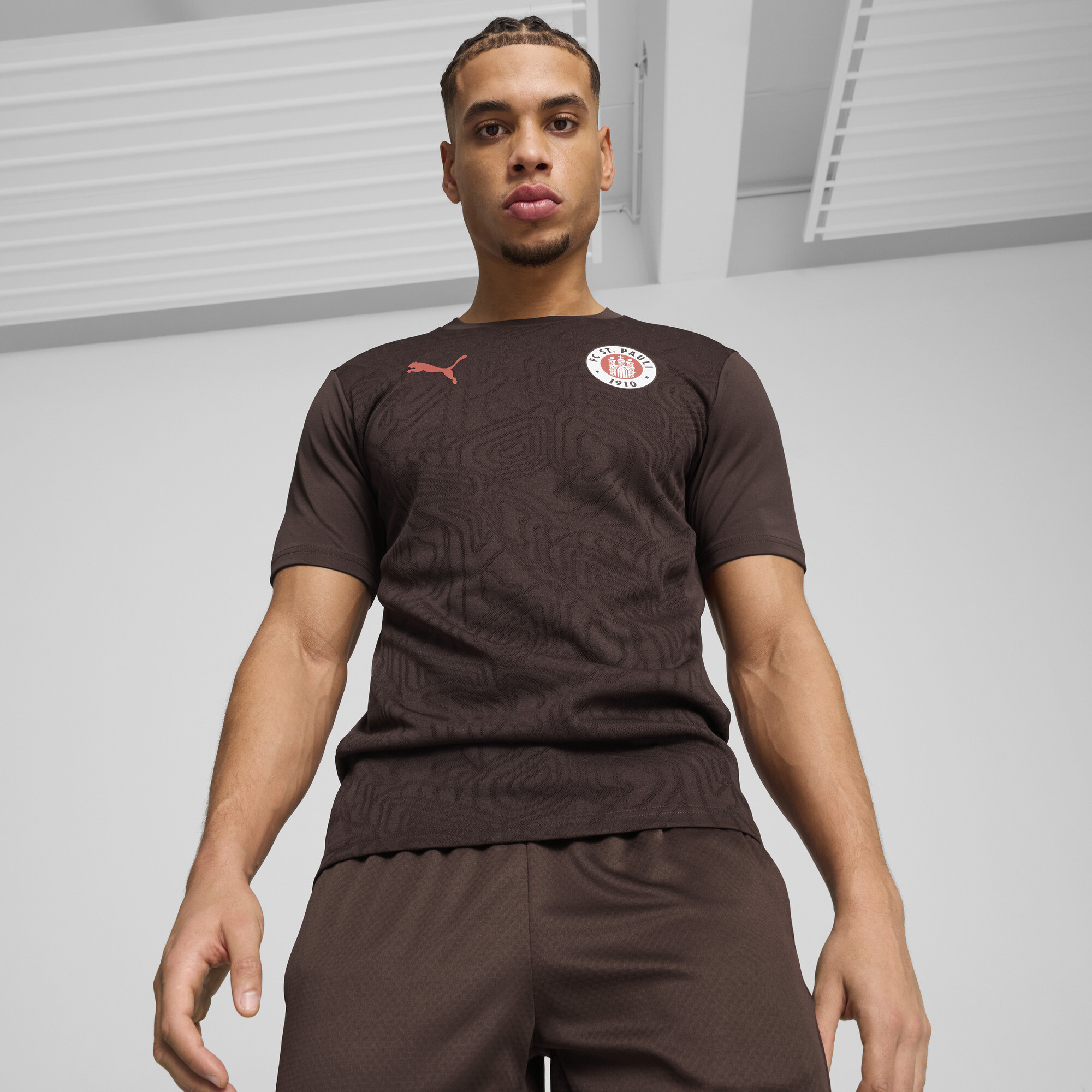 Men's Puma FC St. Pauli Training Jersey, Brown, Size S, Sport