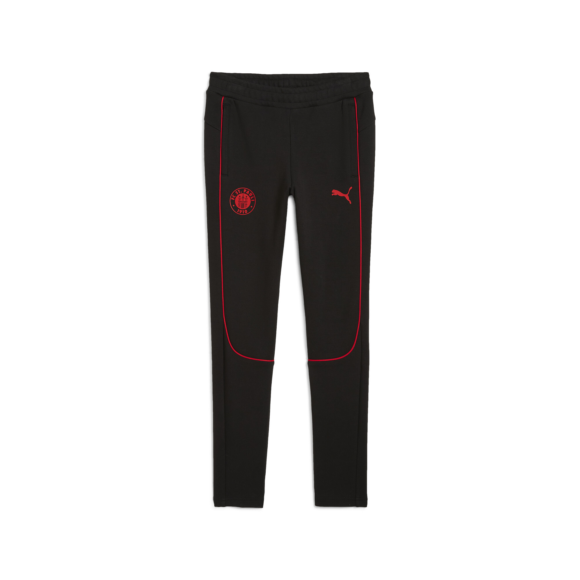 Puma FC St. Pauli Casuals Hose Teenager Für Für Kinder | Mit Plain | Black/Red | Größe: 13-14Y