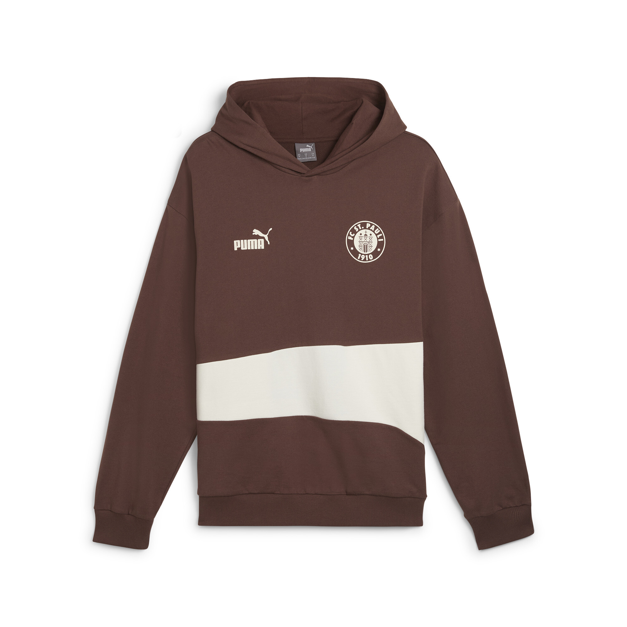 Men's Puma FC St. Pauli Ftbl CULTURE+ Hoodie, Brown, Size XL, Sport